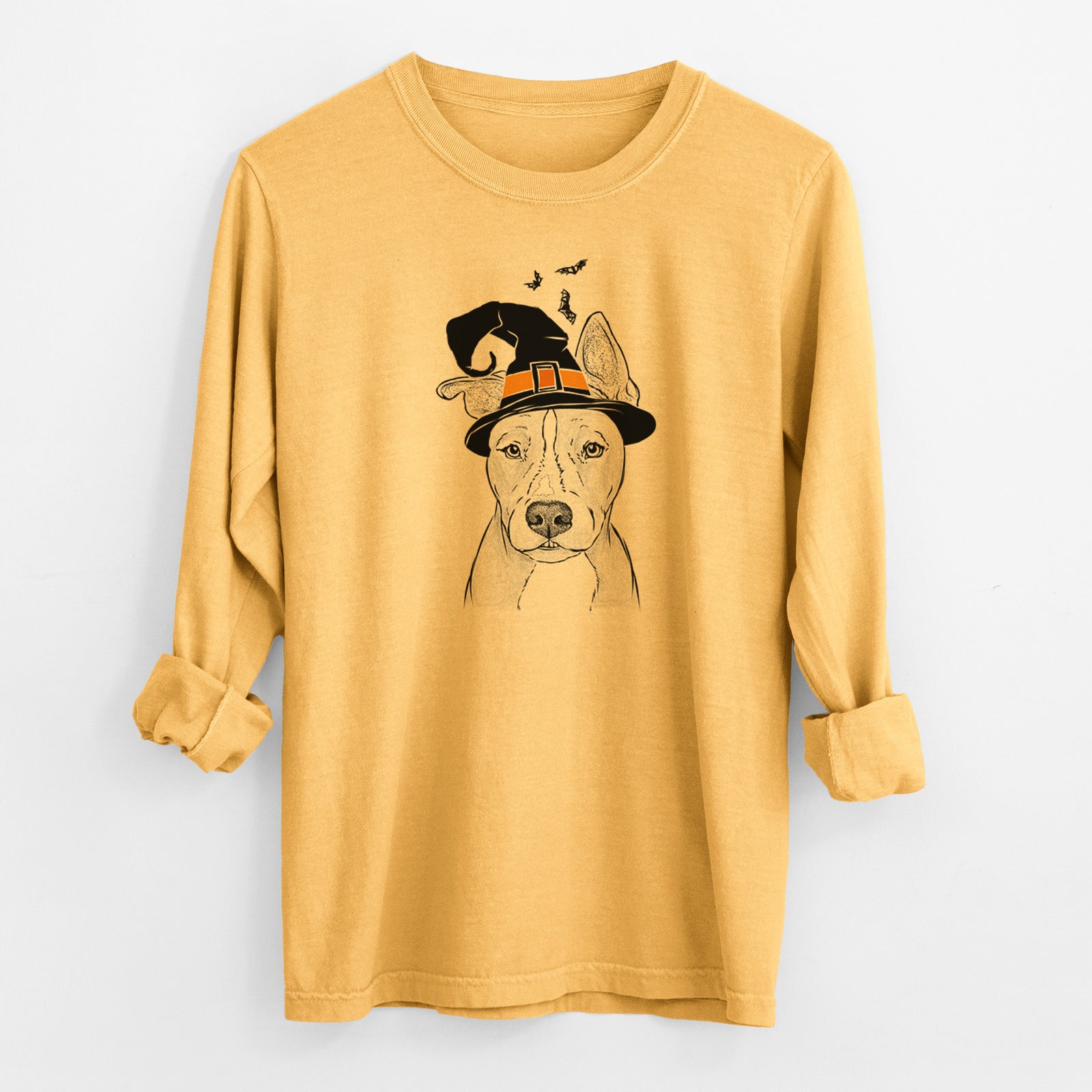 Witch Kisses the Pitbull - Men's Heavyweight 100% Cotton Long Sleeve