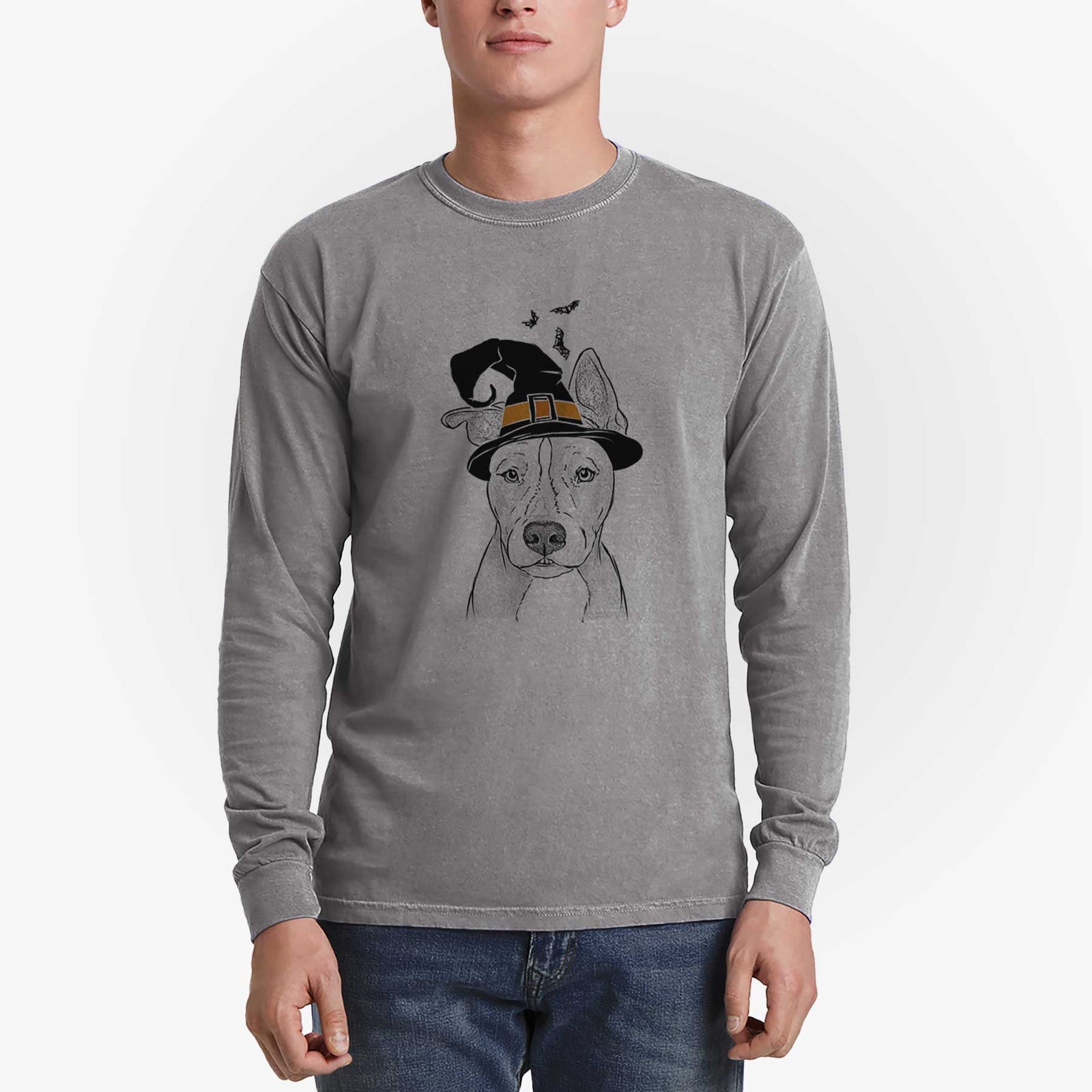 Witch Kisses the Pitbull - Men's Heavyweight 100% Cotton Long Sleeve