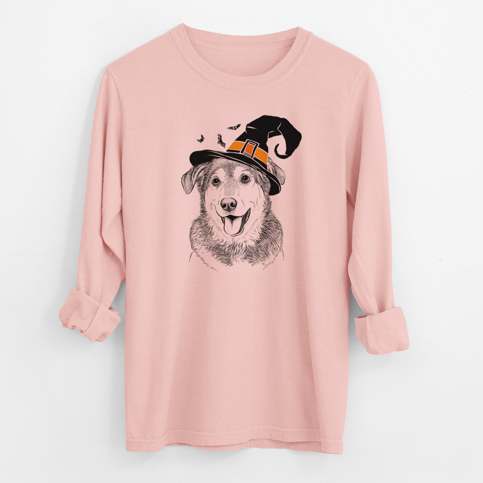 Witch Lance the Lab/Shepherd Mix - Men's Heavyweight 100% Cotton Long Sleeve