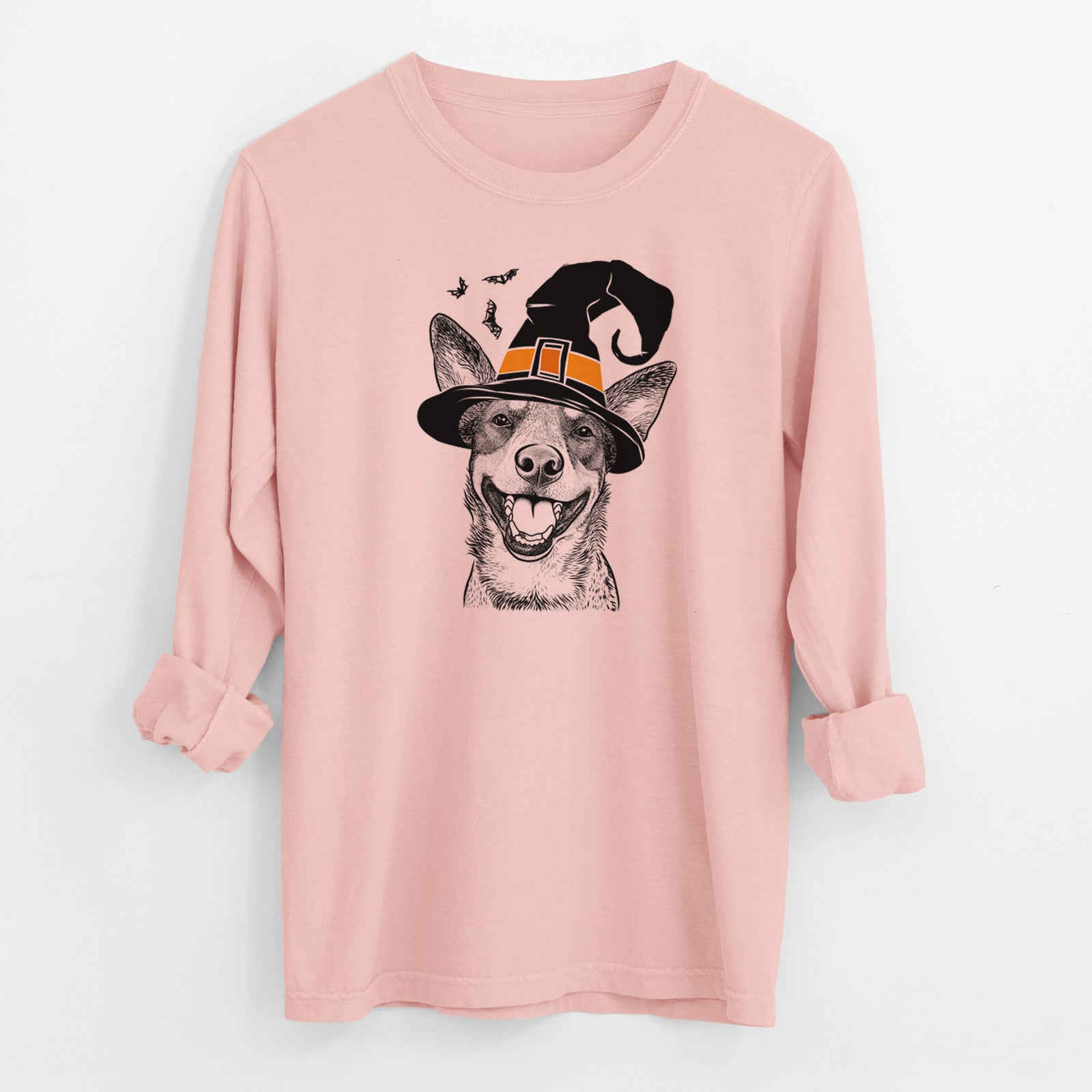 Witch Lily the Australian Cattle Dog - Men's Heavyweight 100% Cotton Long Sleeve