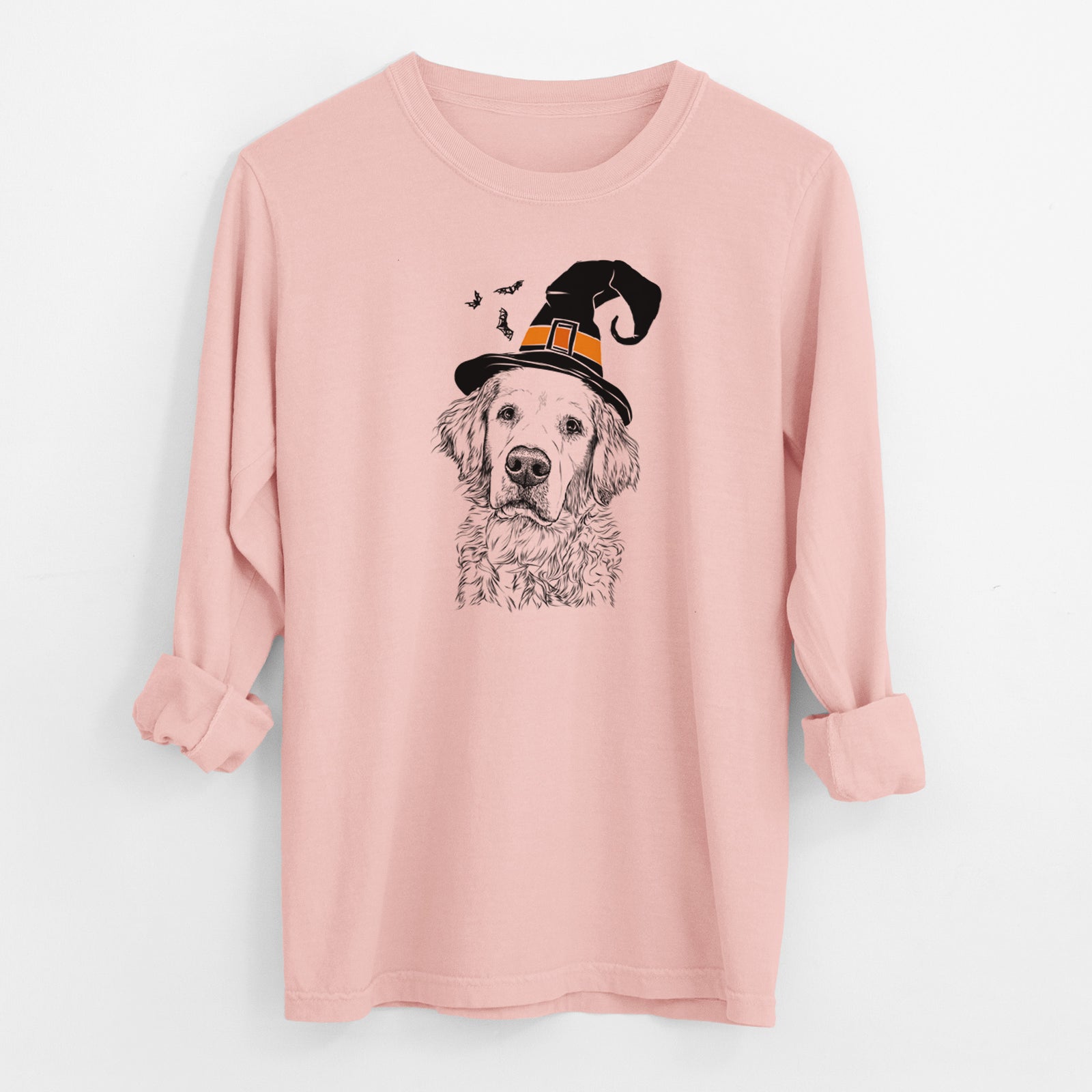 Witch Loganator the Golden Retriever - Men's Heavyweight 100% Cotton Long Sleeve