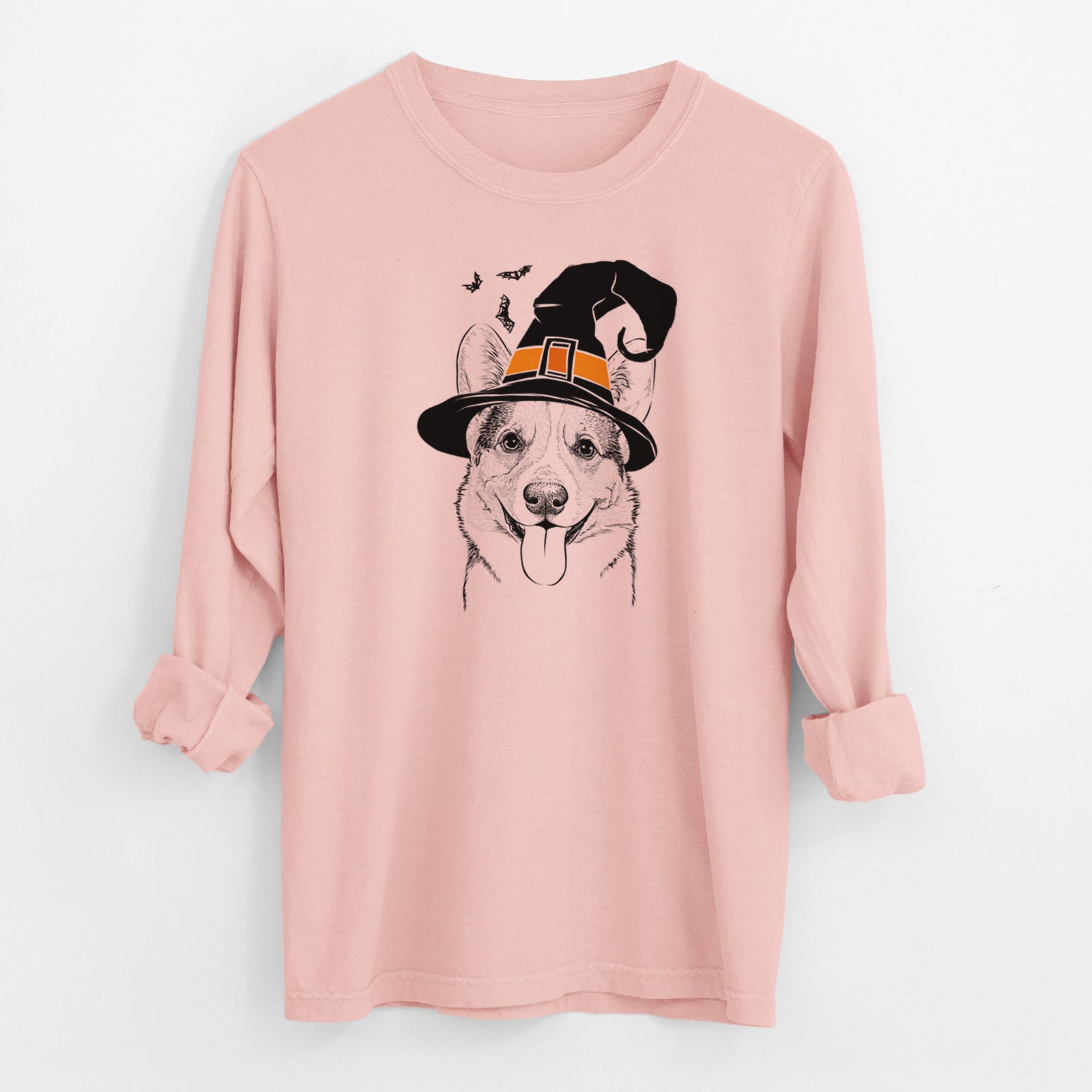 Witch Loki the Corgi - Men's Heavyweight 100% Cotton Long Sleeve