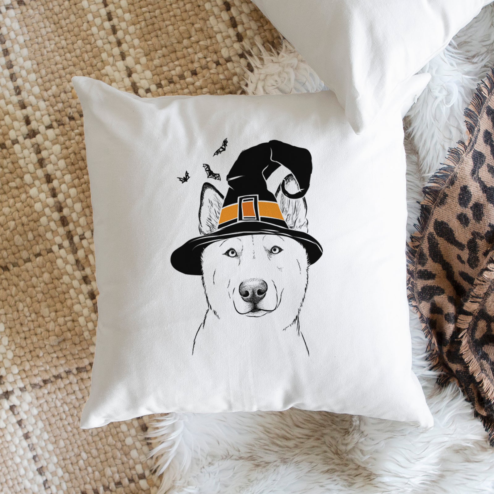 London the Siberian Husky - Throw Pillow Cover