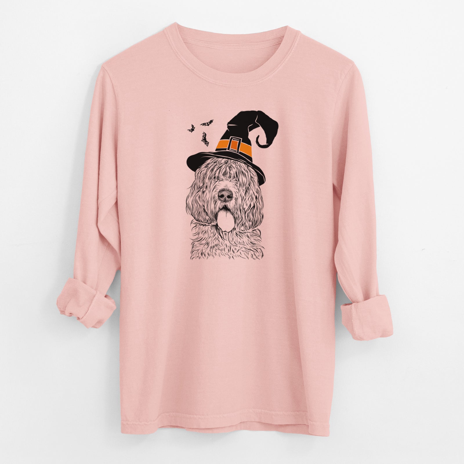 Witch Lou the Otterhound - Men's Heavyweight 100% Cotton Long Sleeve