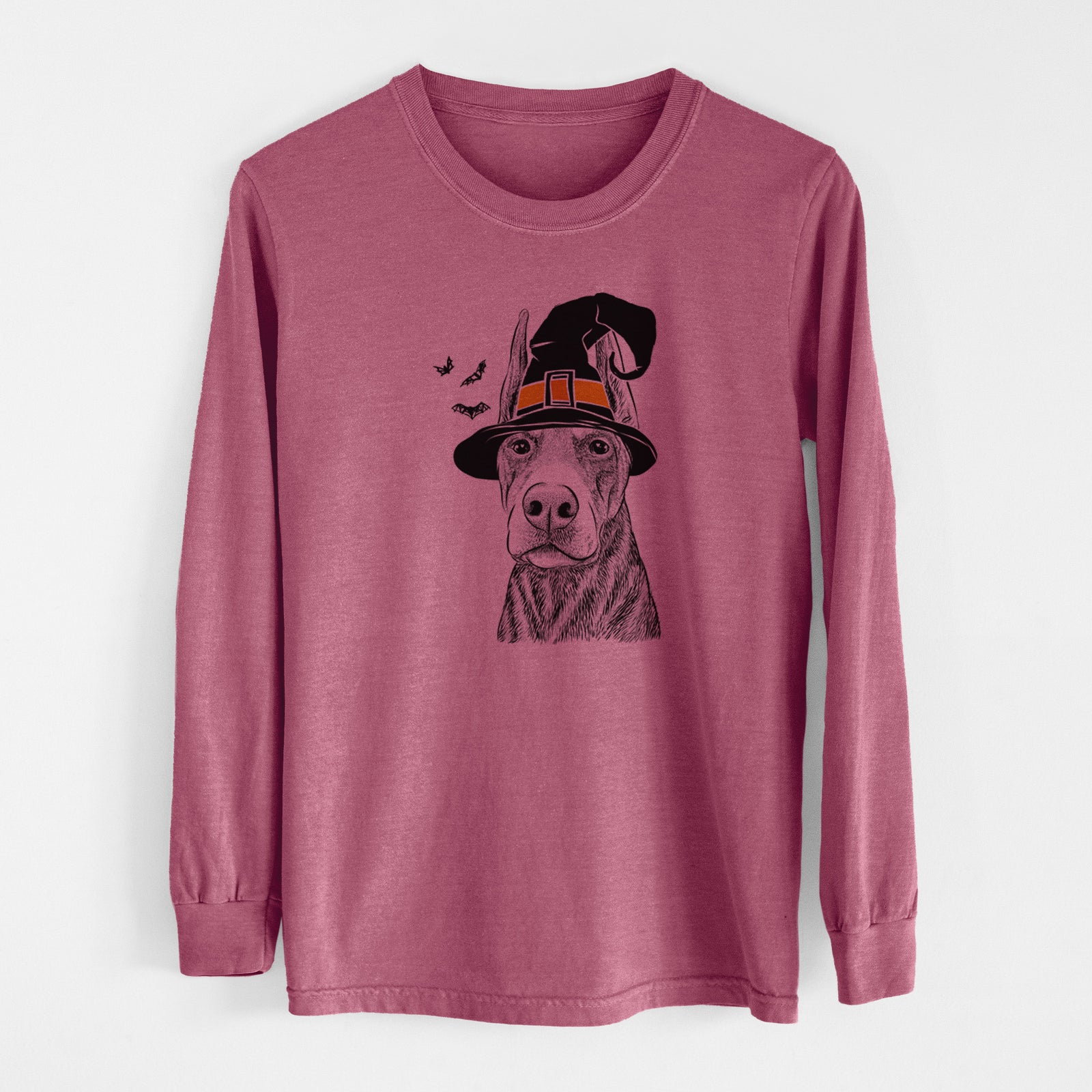 Witch Luna the Doberman Pinscher - Men's Heavyweight 100% Cotton Long Sleeve