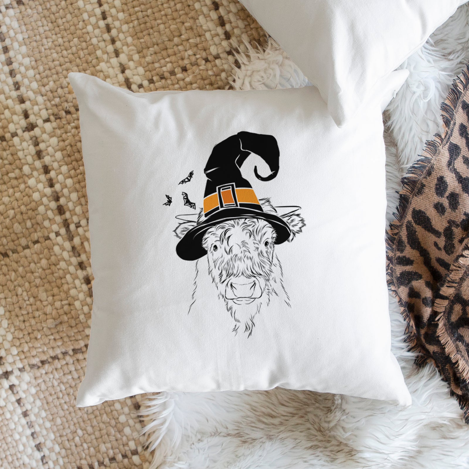 Mack the Scottish Highland Cow - Throw Pillow Cover