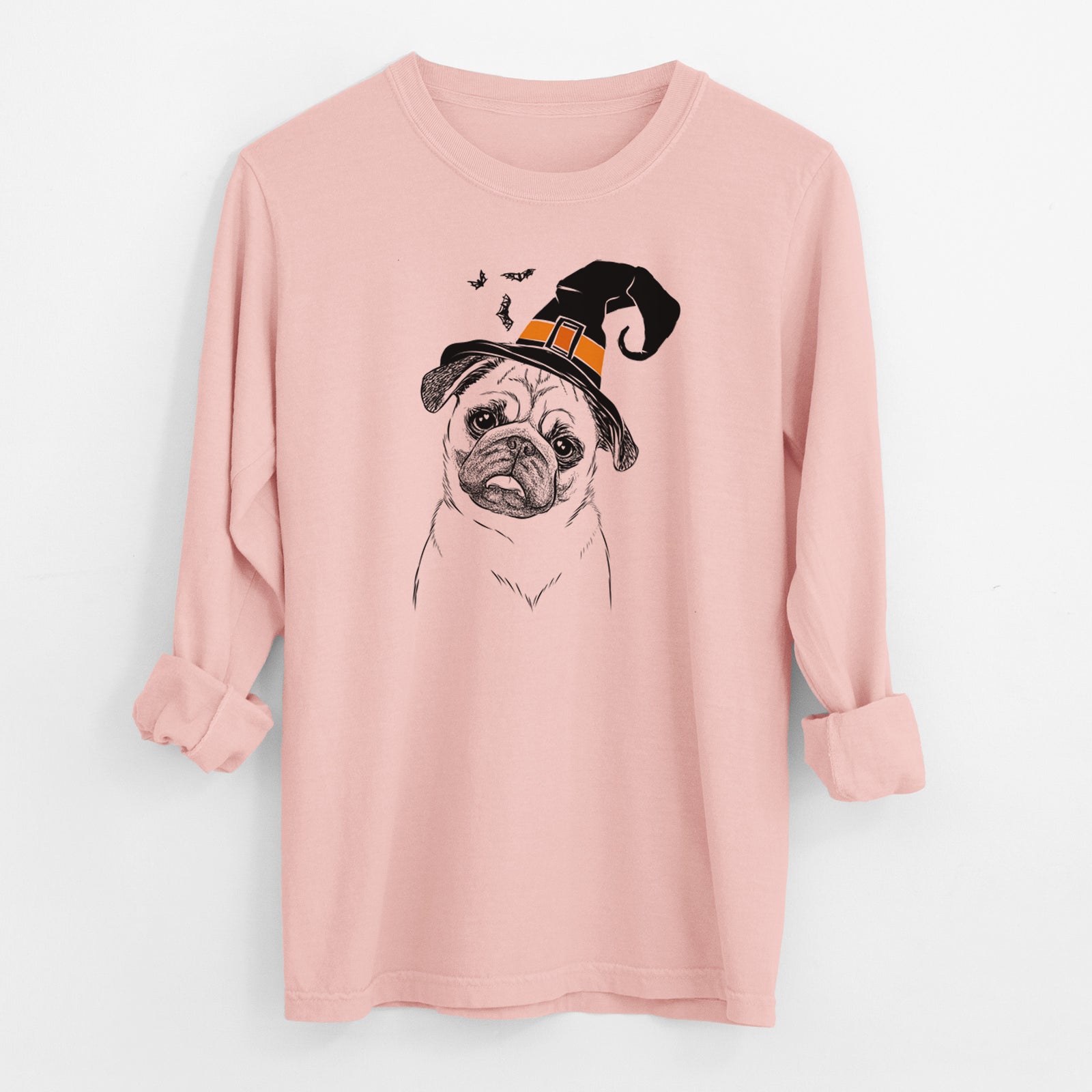 Witch Macy the Pug - Men's Heavyweight 100% Cotton Long Sleeve