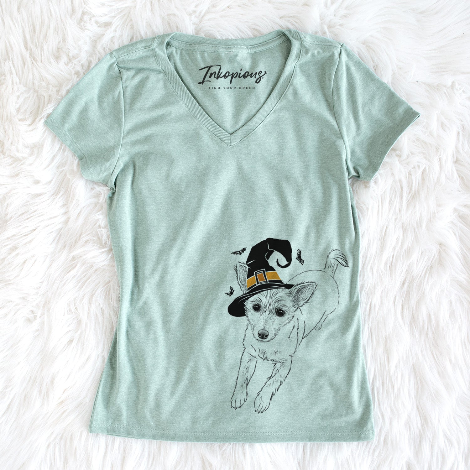 Witch Maisie the Terrier Mix - Women's Perfect V-neck Shirt