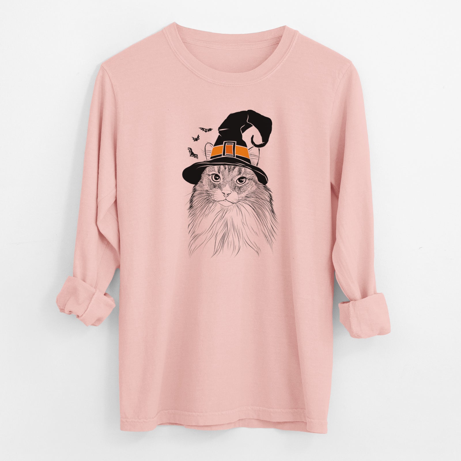 Witch Maks the Siberian Cat - Men's Heavyweight 100% Cotton Long Sleeve