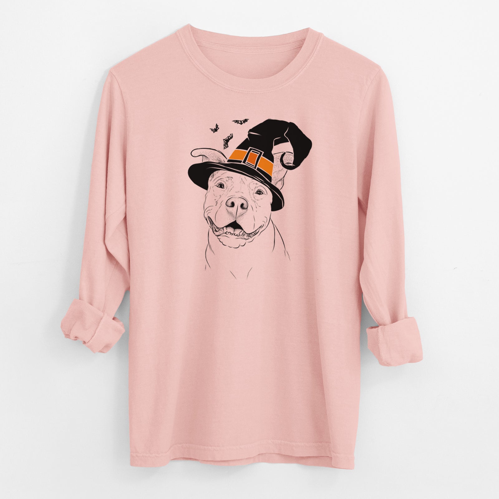 Witch Malibu the Staffordshire Terrier/Pitbull Mix - Men's Heavyweight 100% Cotton Long Sleeve