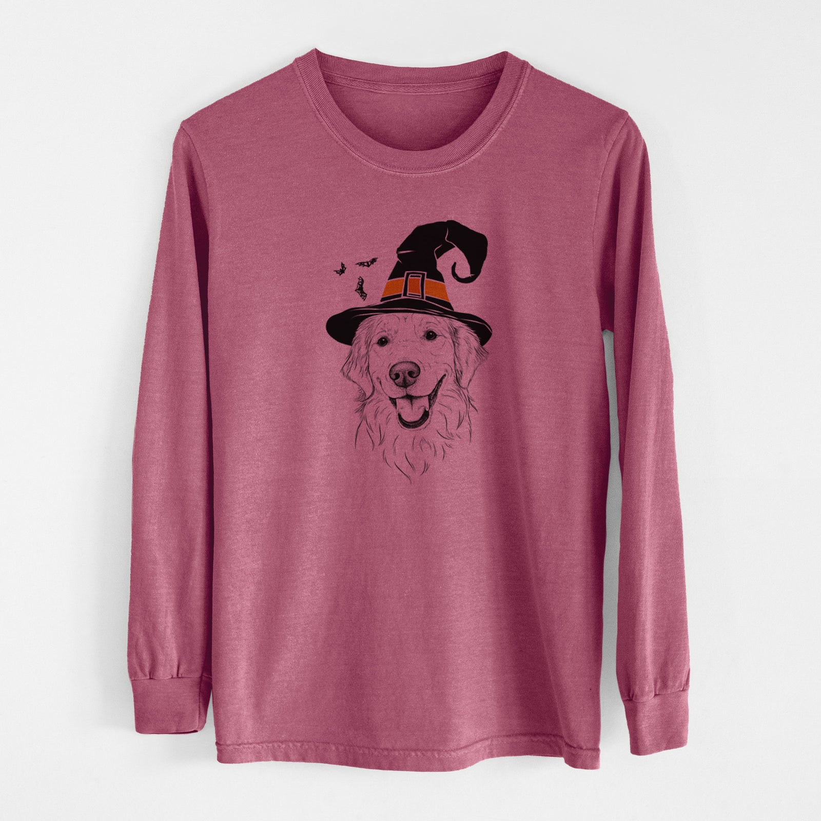 Witch Maple the Golden Retriever - Men's Heavyweight 100% Cotton Long Sleeve