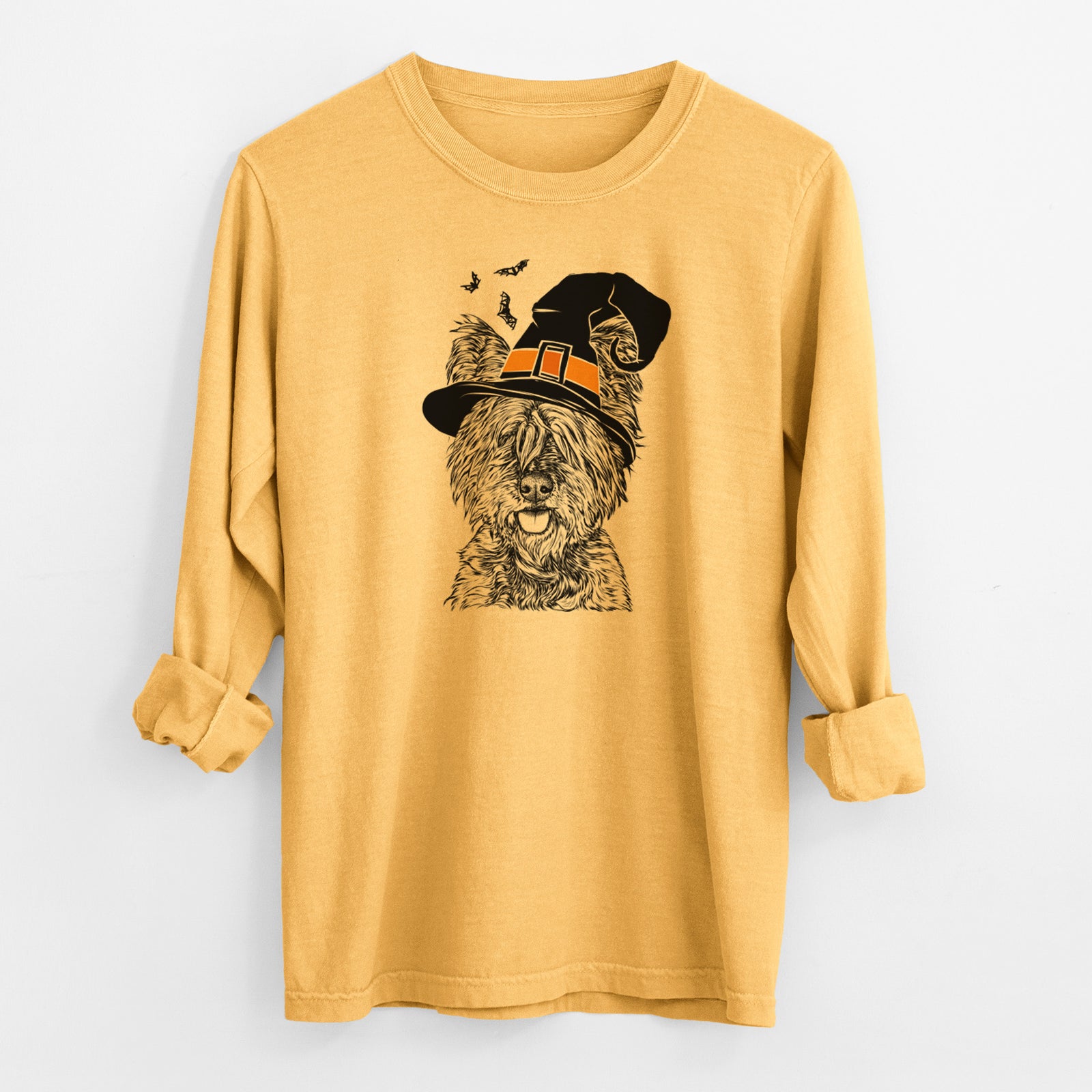 Witch McDuff the Cairn Terrier - Men's Heavyweight 100% Cotton Long Sleeve
