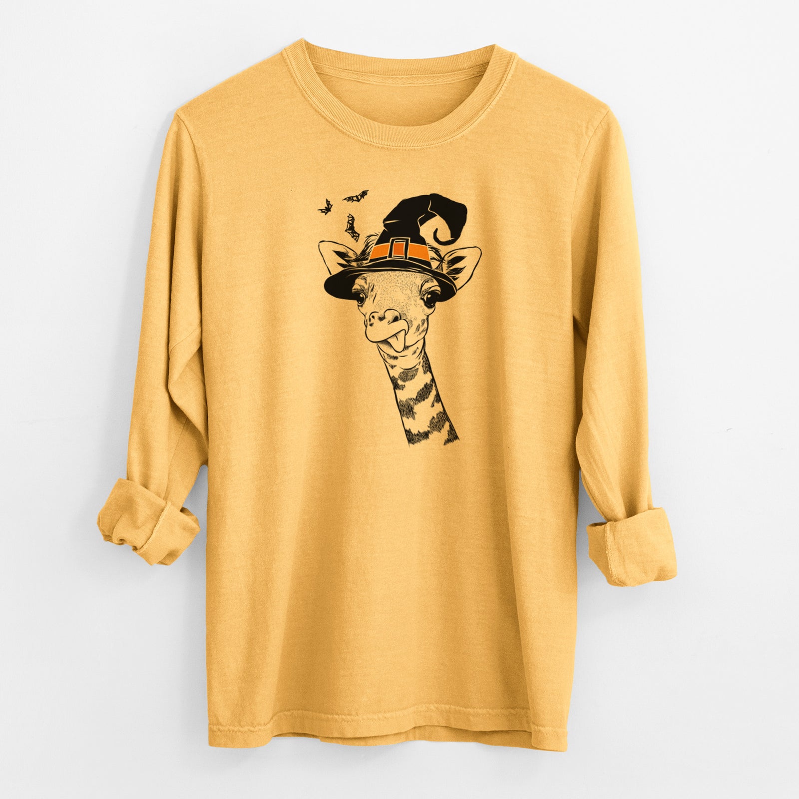 Witch Mel the Baby Giraffe - Men's Heavyweight 100% Cotton Long Sleeve