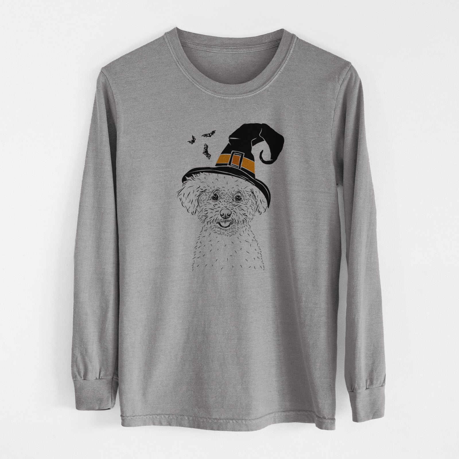 Witch Mickey the Bichon Frise - Men's Heavyweight 100% Cotton Long Sleeve