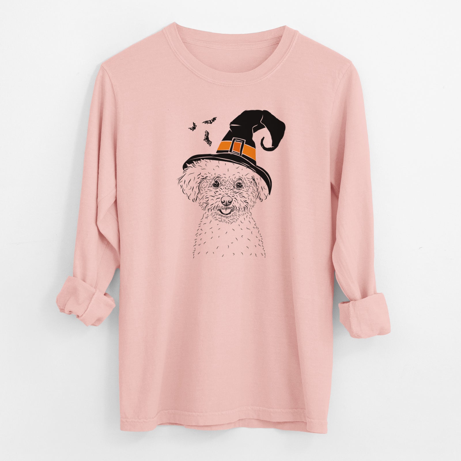 Witch Mickey the Bichon Frise - Men's Heavyweight 100% Cotton Long Sleeve