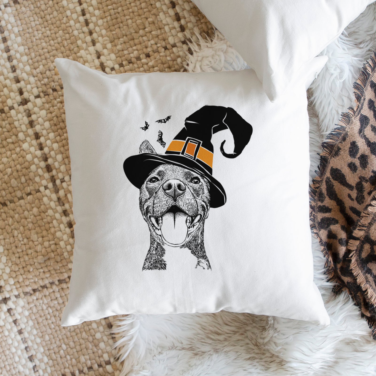 Milo the Pitbull Mix - Throw Pillow Cover