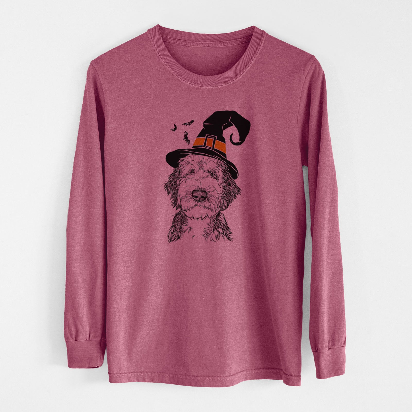 Witch Milo Fluff the Sheepadoodle - Men's Heavyweight 100% Cotton Long Sleeve