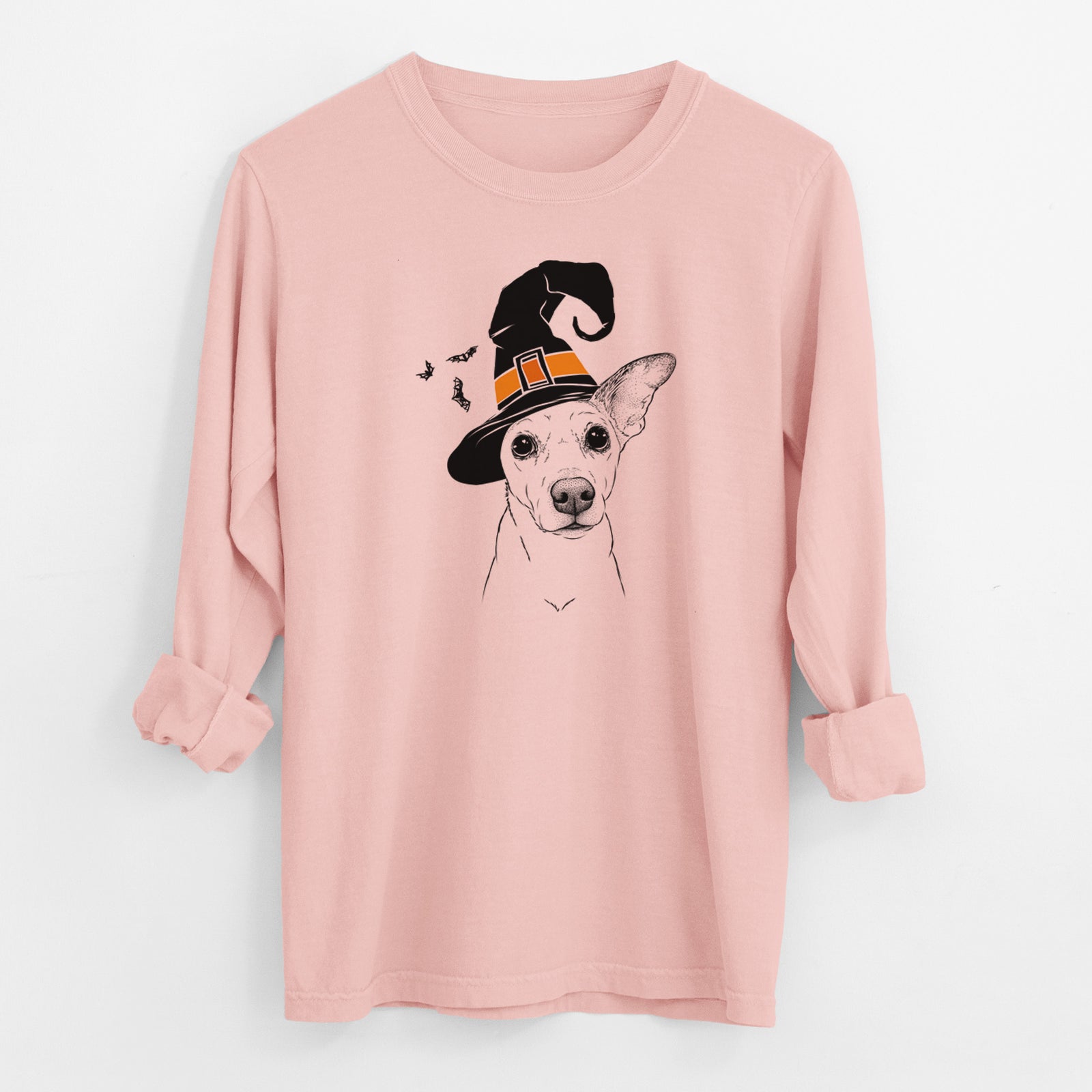 Witch Molly the Jack Russell Terrier - Men's Heavyweight 100% Cotton Long Sleeve