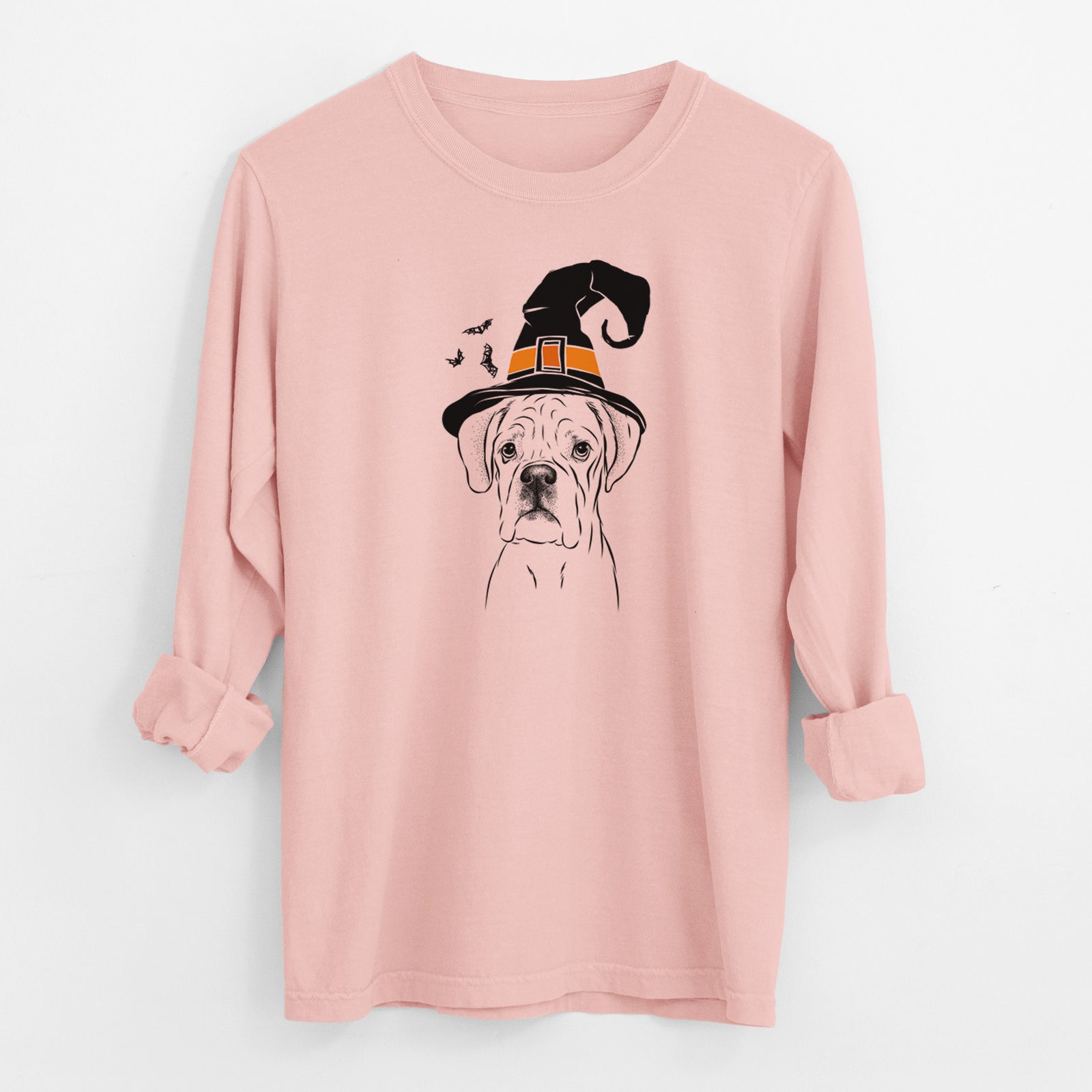 Witch Nelly the Boxer - Men's Heavyweight 100% Cotton Long Sleeve