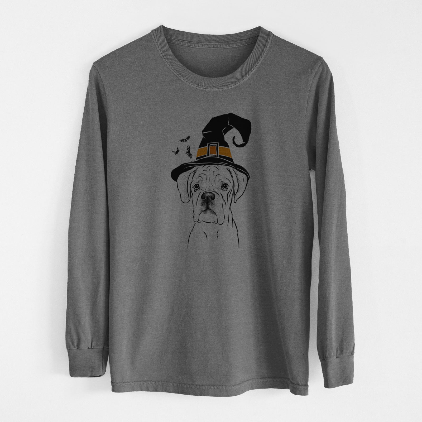 Witch Nelly the Boxer - Men's Heavyweight 100% Cotton Long Sleeve