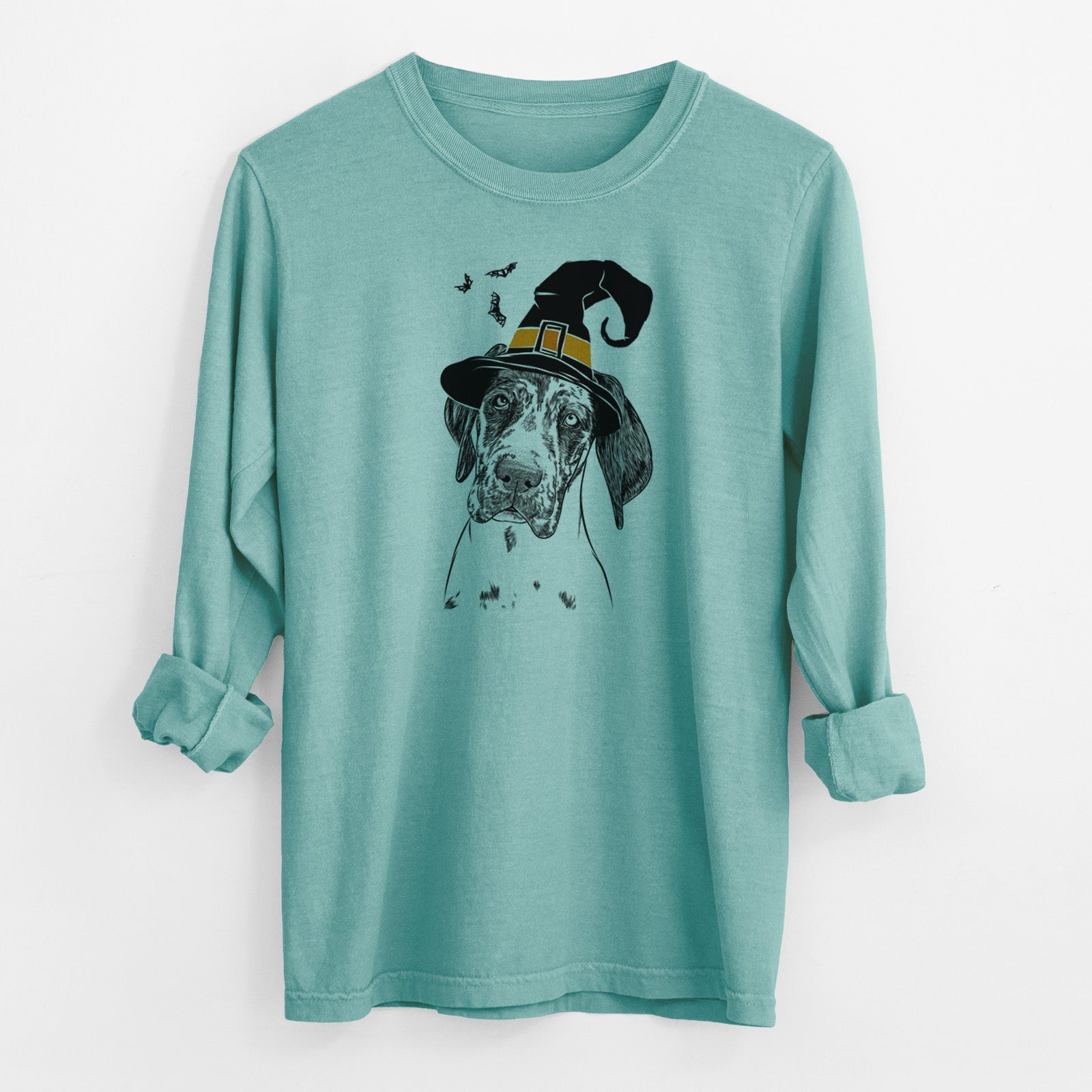 Witch Nyx the Great Dane - Men's Heavyweight 100% Cotton Long Sleeve