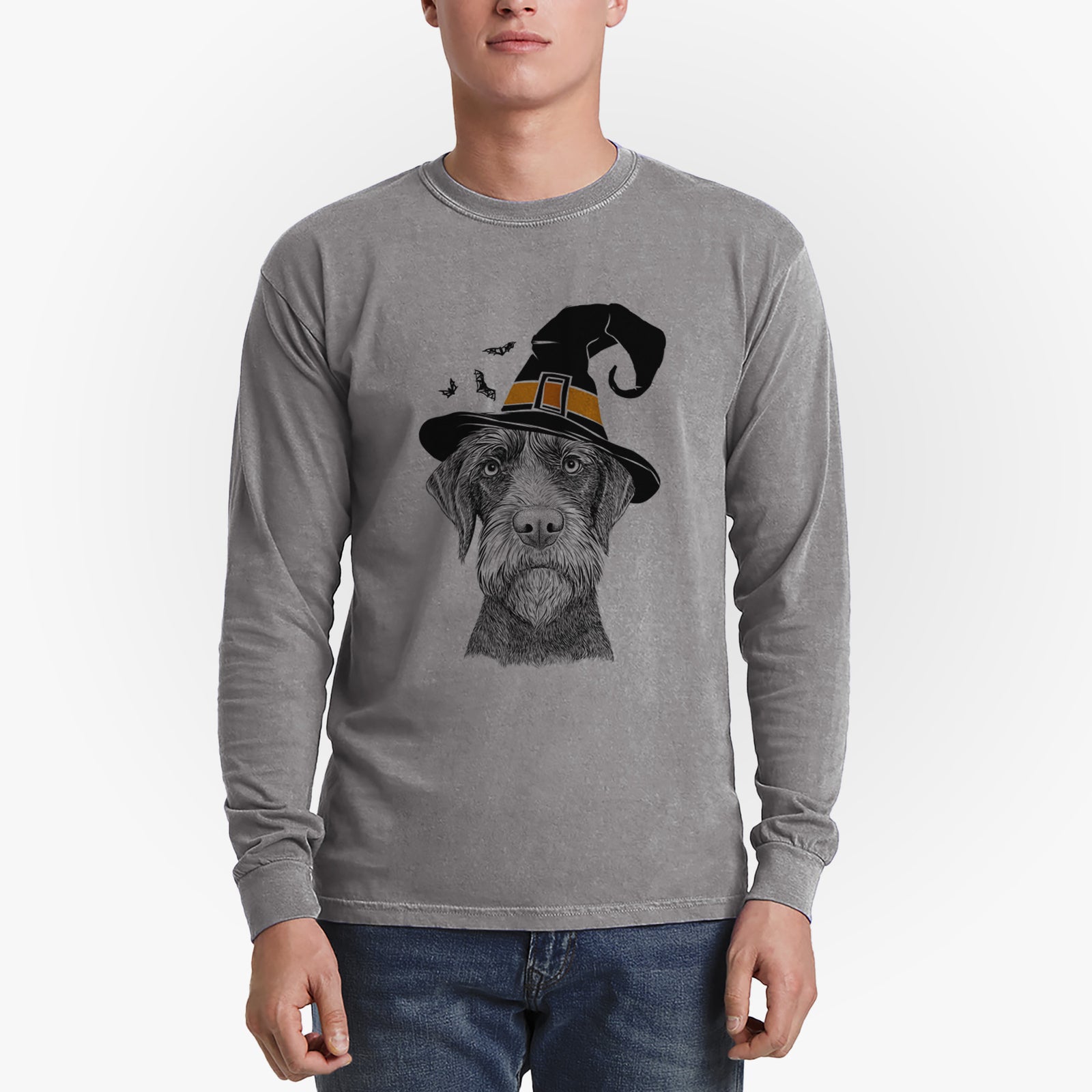 Witch Oakley the Pudelpointer - Men's Heavyweight 100% Cotton Long Sleeve