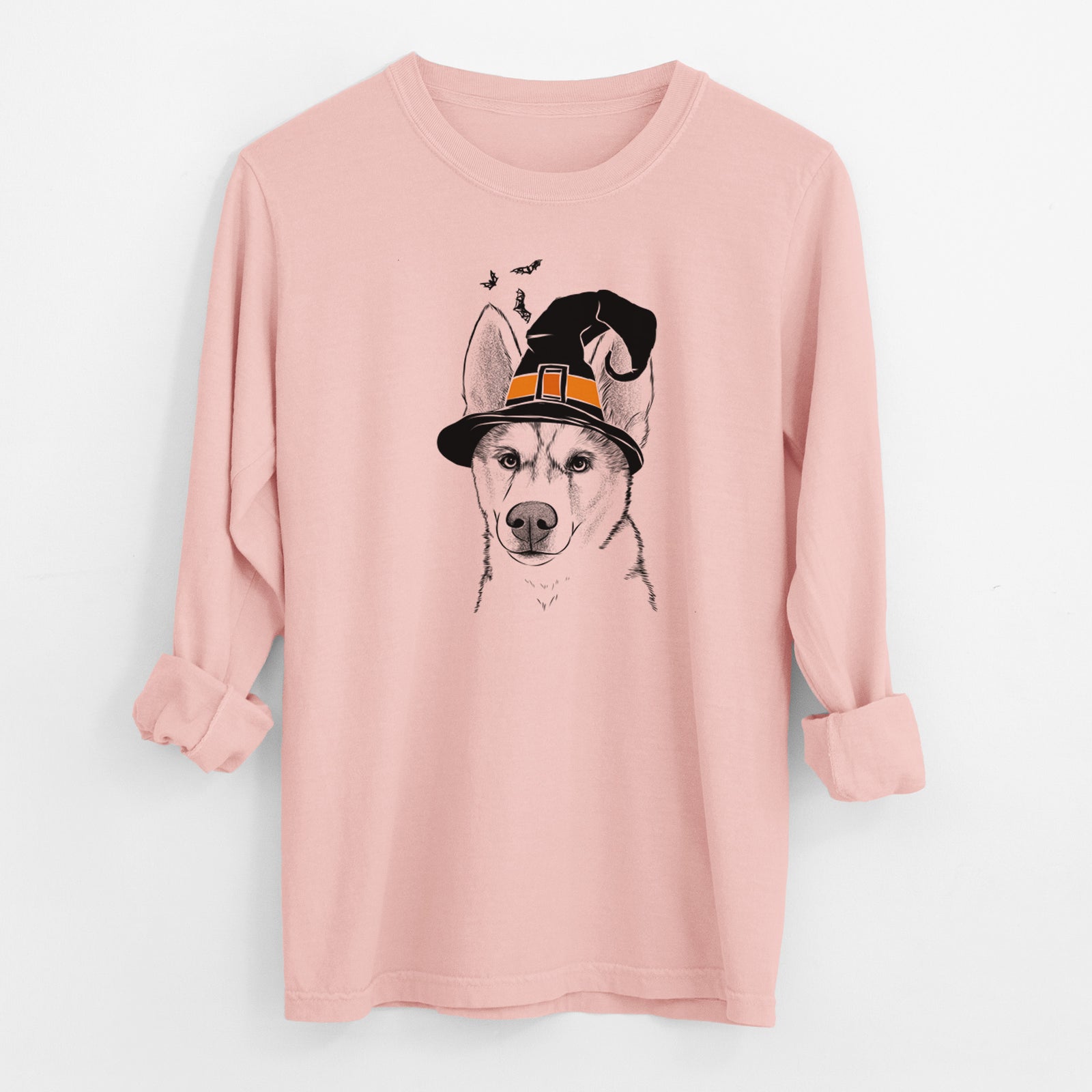 Witch Odin the Siberian Husky - Men's Heavyweight 100% Cotton Long Sleeve