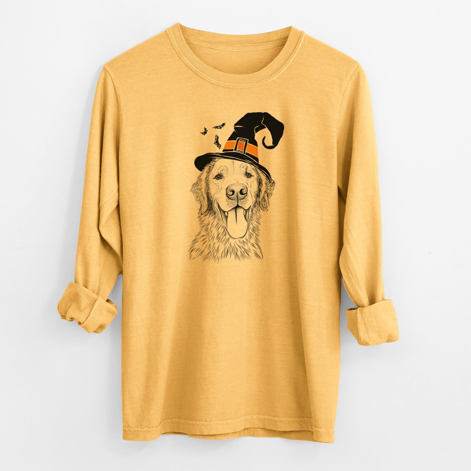 Witch Oliver Tredup the Golden Retriever - Men's Heavyweight 100% Cotton Long Sleeve