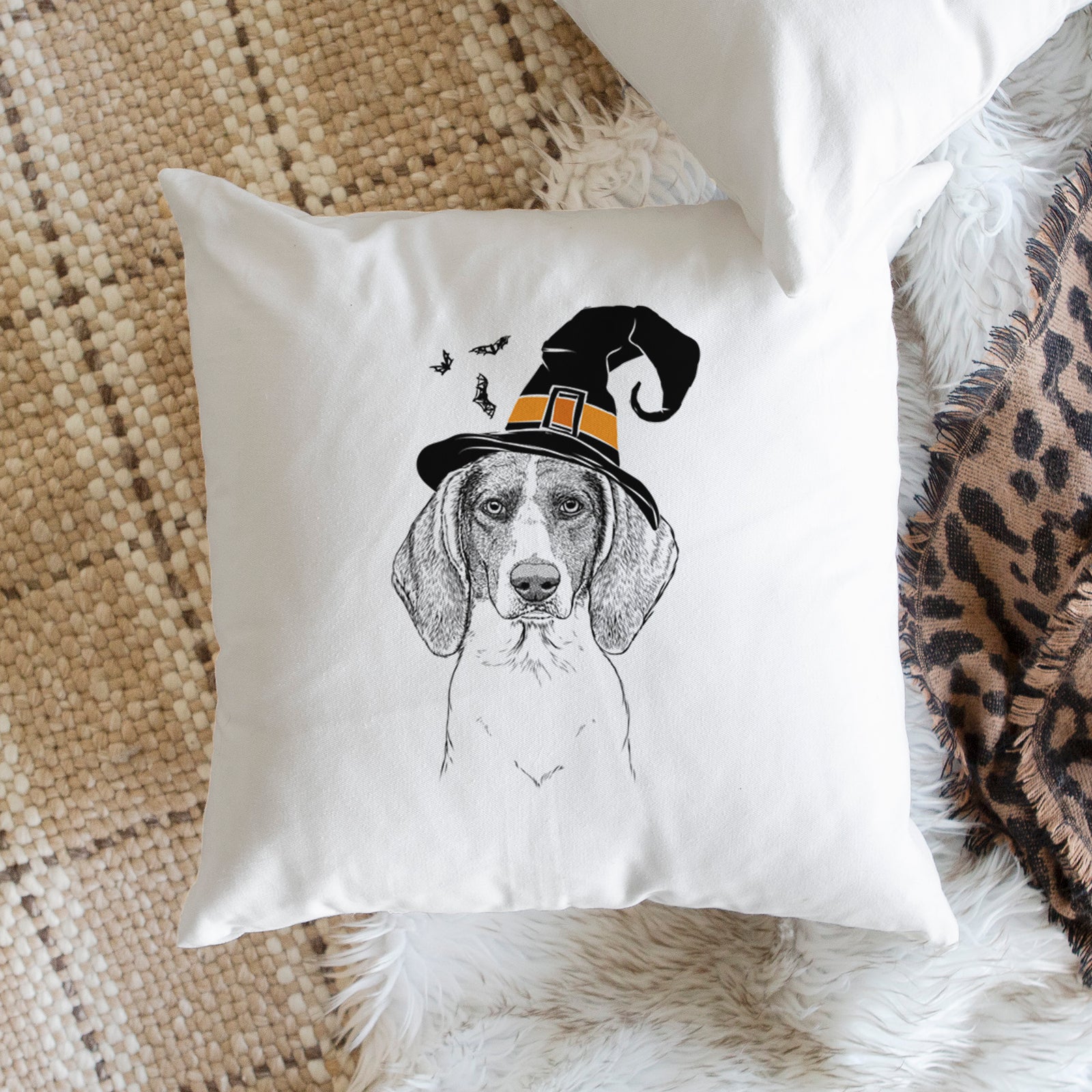 Orin the Treeing Walker Coonhound - Throw Pillow Cover