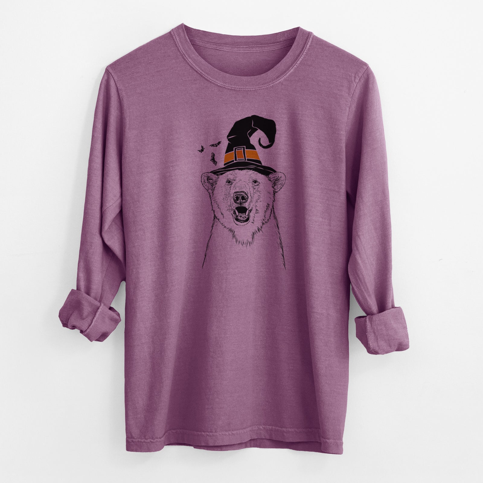 Witch Oslo the Polar Bear - Men's Heavyweight 100% Cotton Long Sleeve