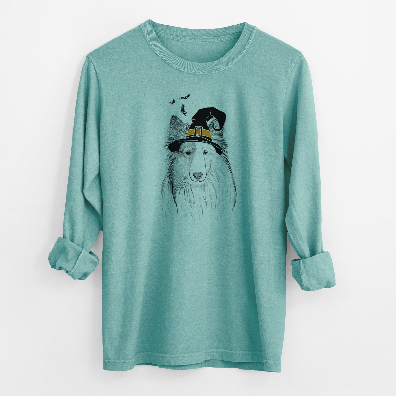 Witch Palin the Shetland Sheepdog - Men's Heavyweight 100% Cotton Long Sleeve