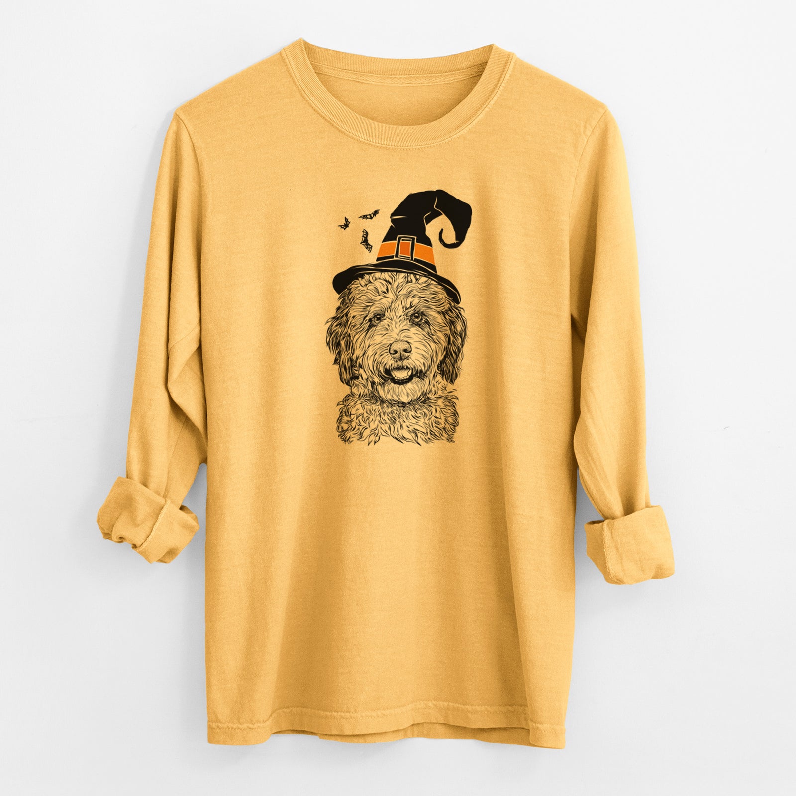 Witch Palmer the Aussiedoodle - Men's Heavyweight 100% Cotton Long Sleeve