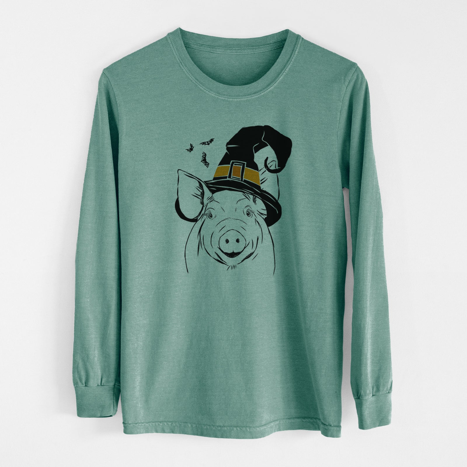 Witch Perry the Pig - Men's Heavyweight 100% Cotton Long Sleeve