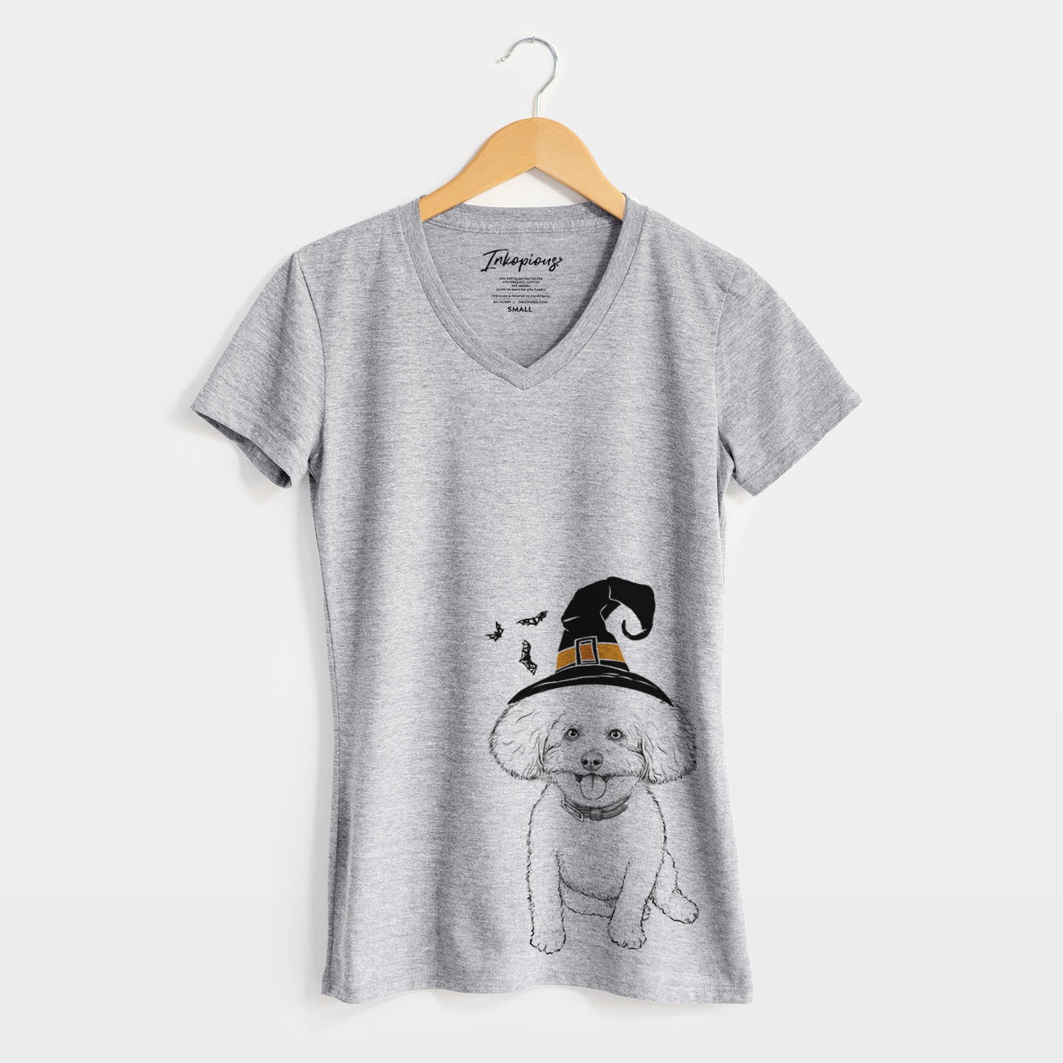 Witch Peyton the Bichon Frise - Women's Perfect V-neck Shirt