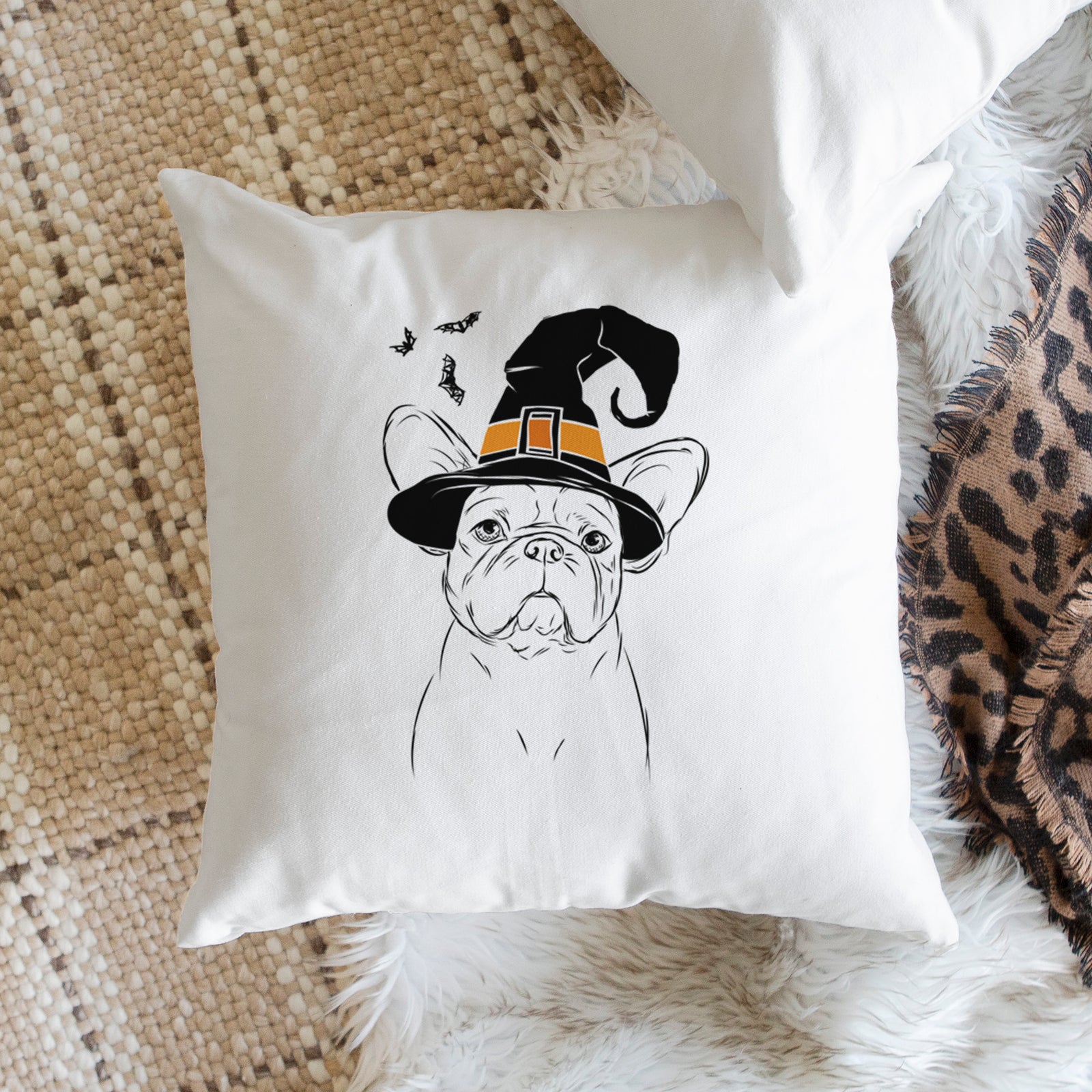 Pierre the French Bulldog - Throw Pillow Cover