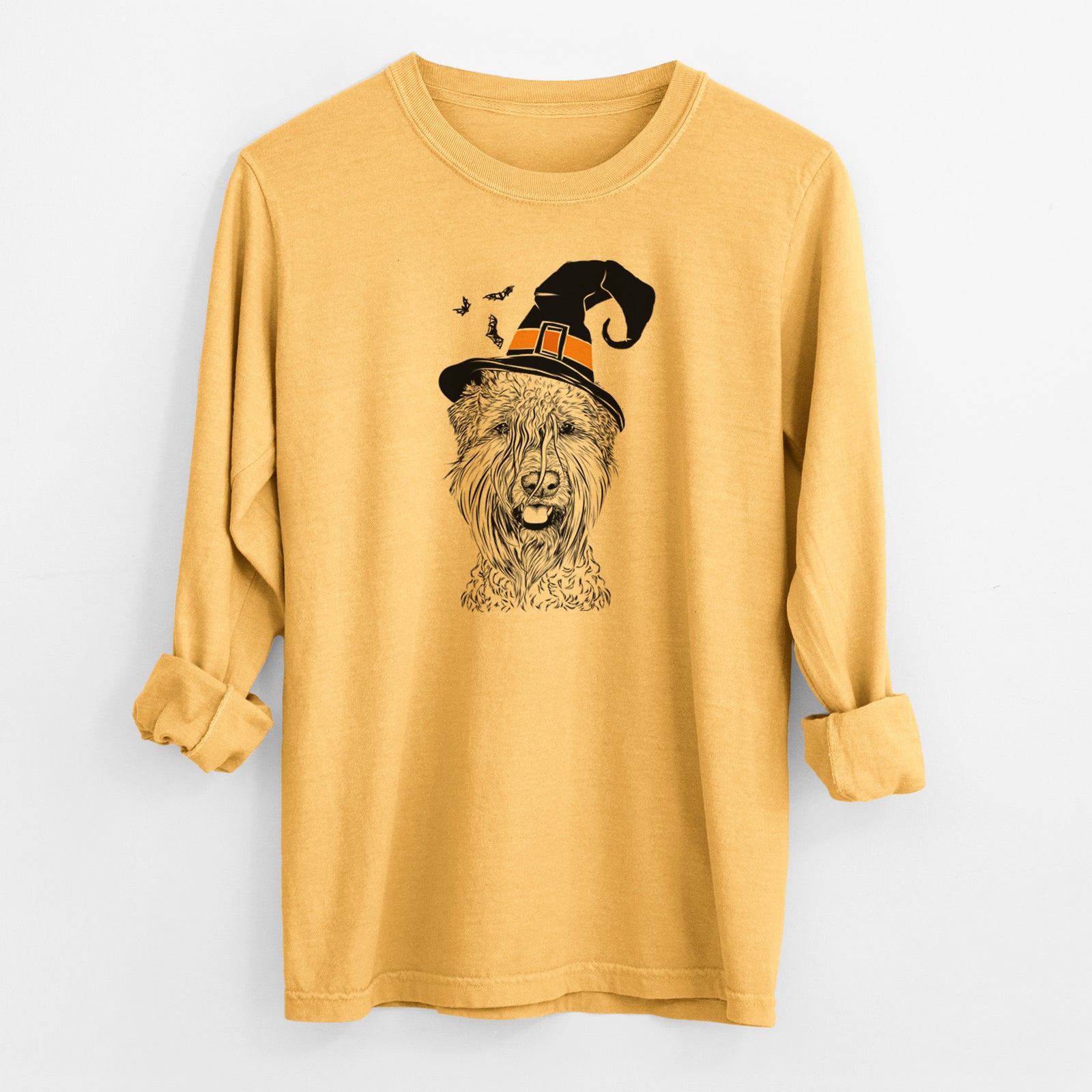 Witch Pierre the Soft Coated Wheaten Terrier - Men's Heavyweight 100% Cotton Long Sleeve
