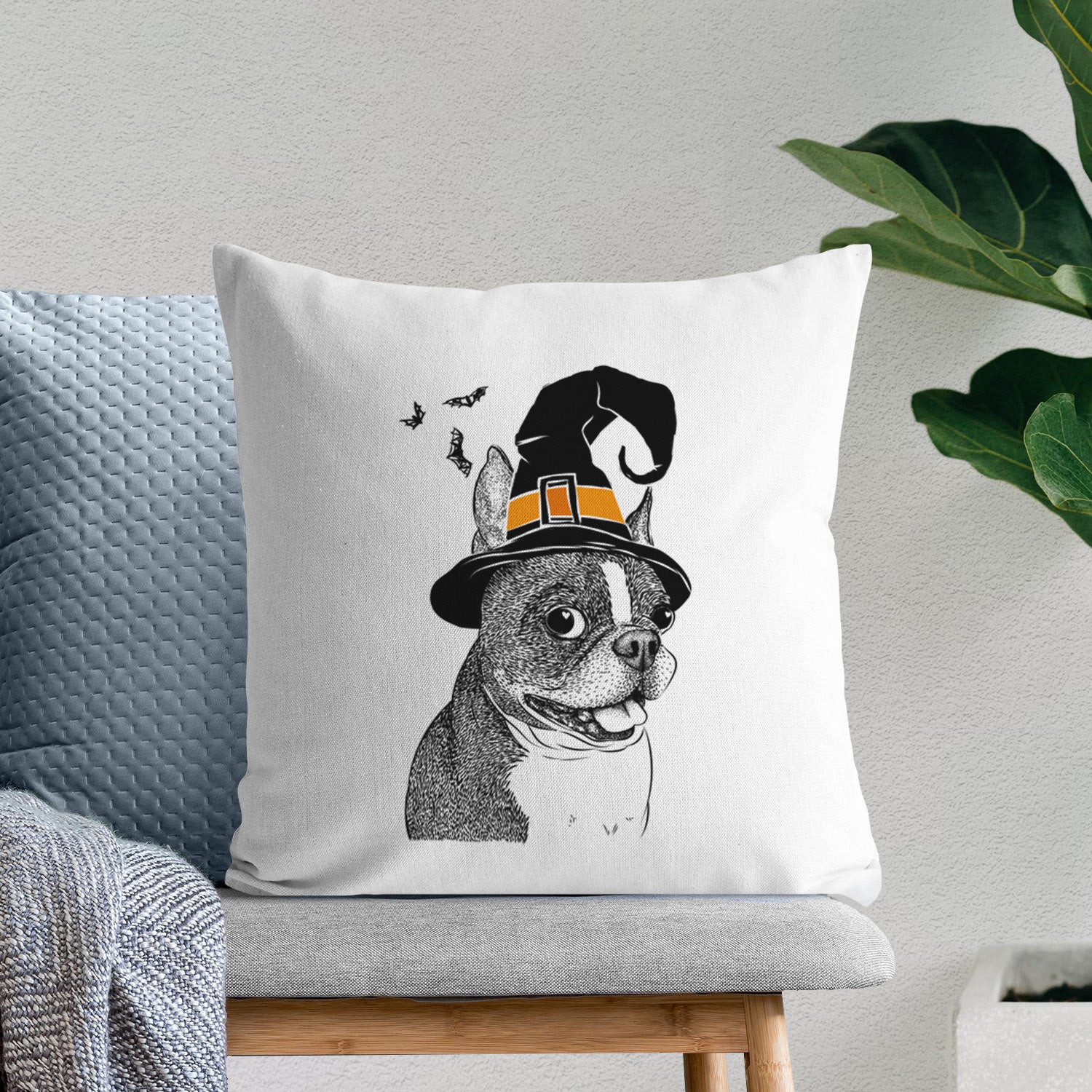 Ralphie the Boston Terrier - Throw Pillow Cover