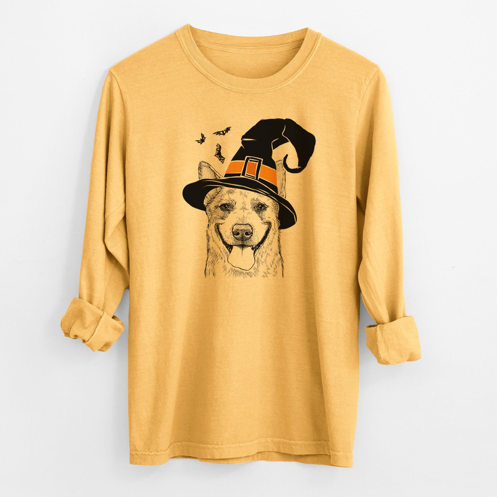 Witch Rio the Australian Cattle Dog - Men's Heavyweight 100% Cotton Long Sleeve