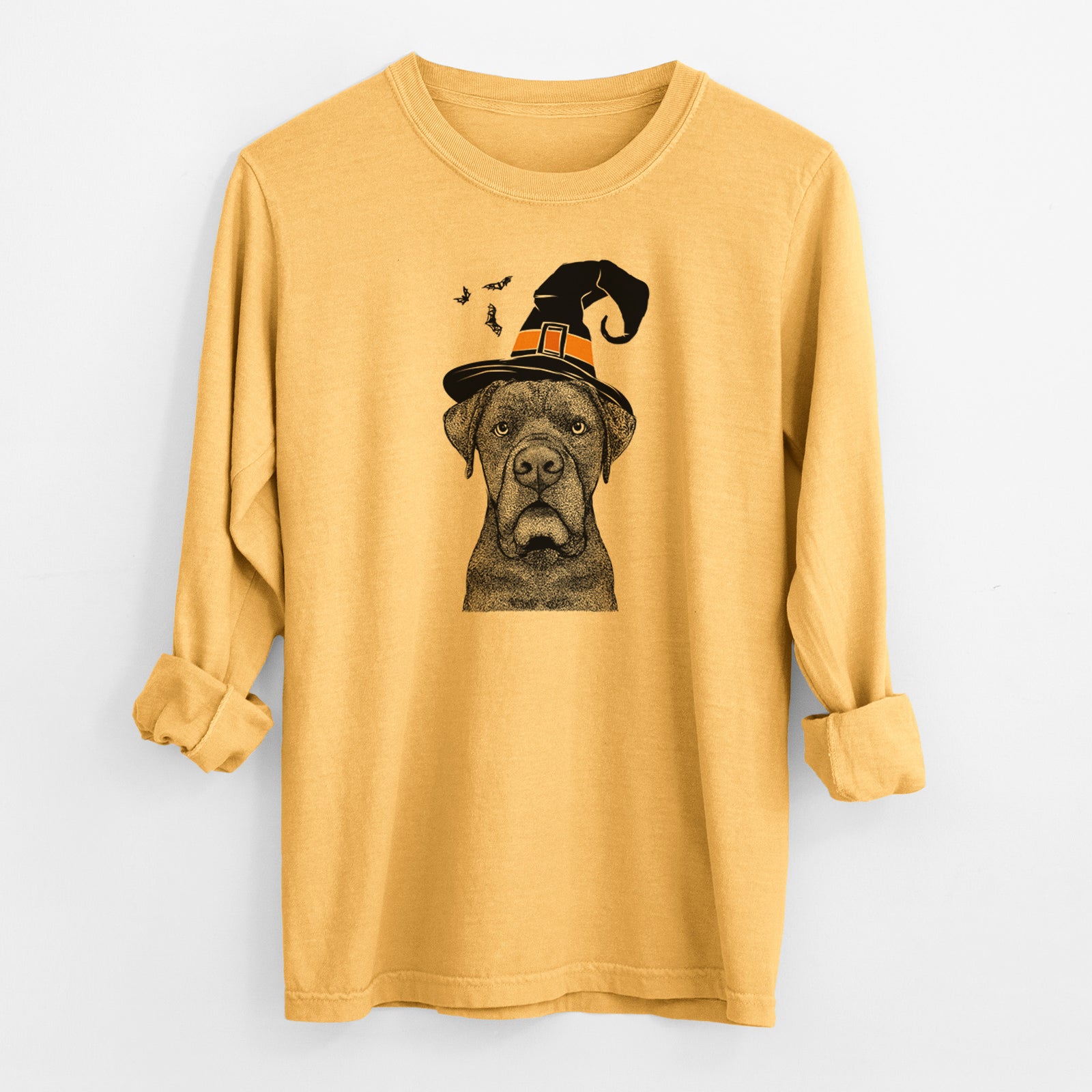 Witch Rocco the Cane Corso - Men's Heavyweight 100% Cotton Long Sleeve