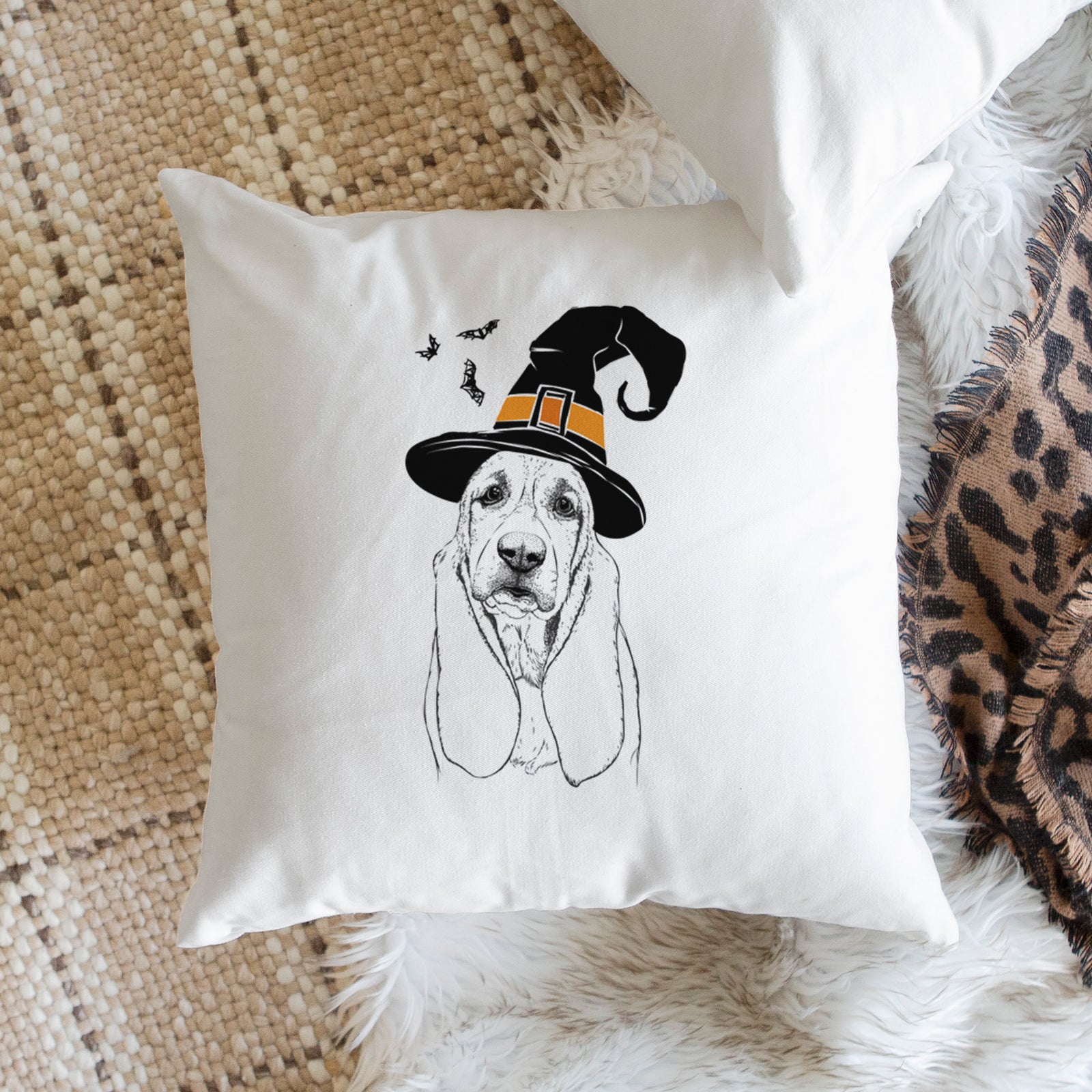 Rolo the Basset Hound - Throw Pillow Cover