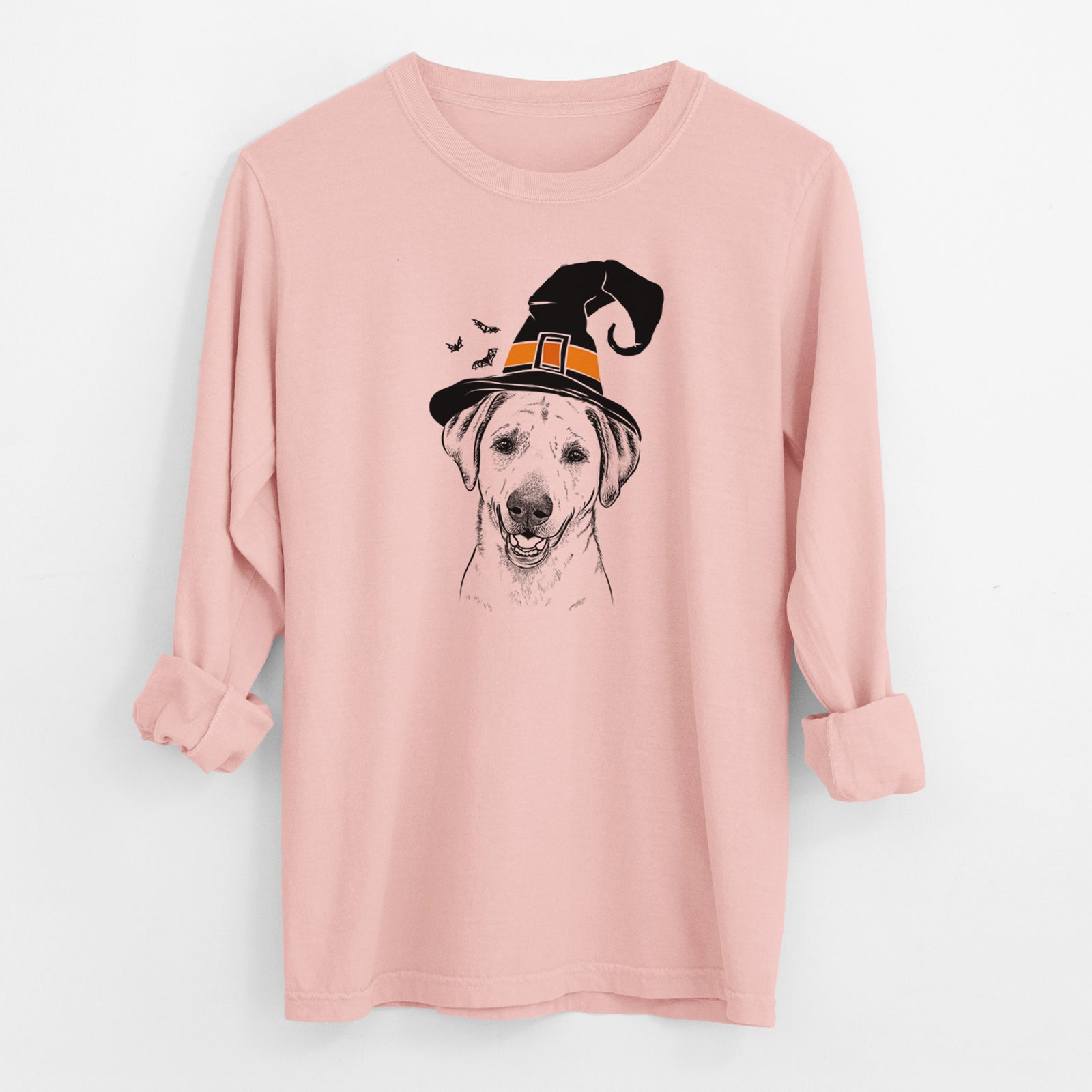 Witch Rusty the Labrador Retriever - Men's Heavyweight 100% Cotton Long Sleeve