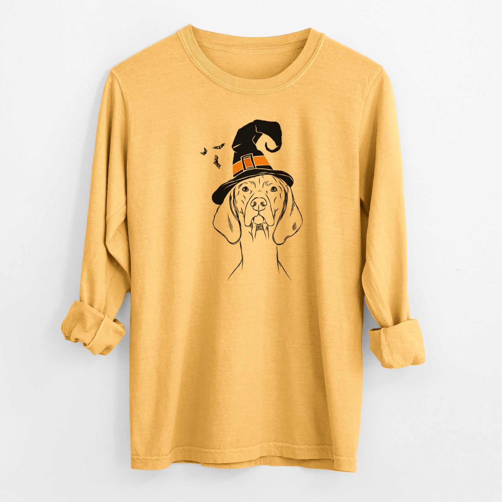 Witch Sawyer the Vizsla - Men's Heavyweight 100% Cotton Long Sleeve