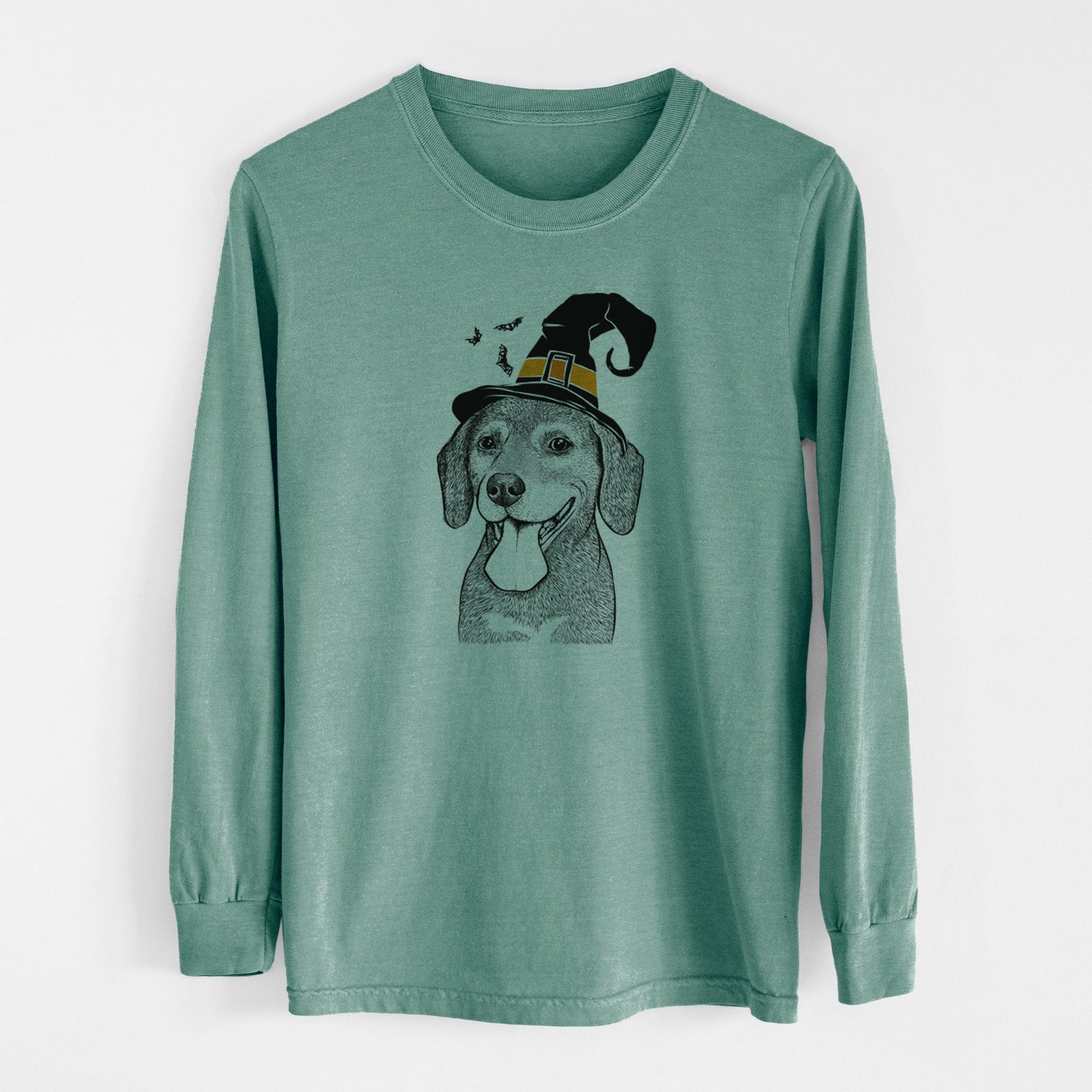 Witch Scarlett the Beagle - Men's Heavyweight 100% Cotton Long Sleeve