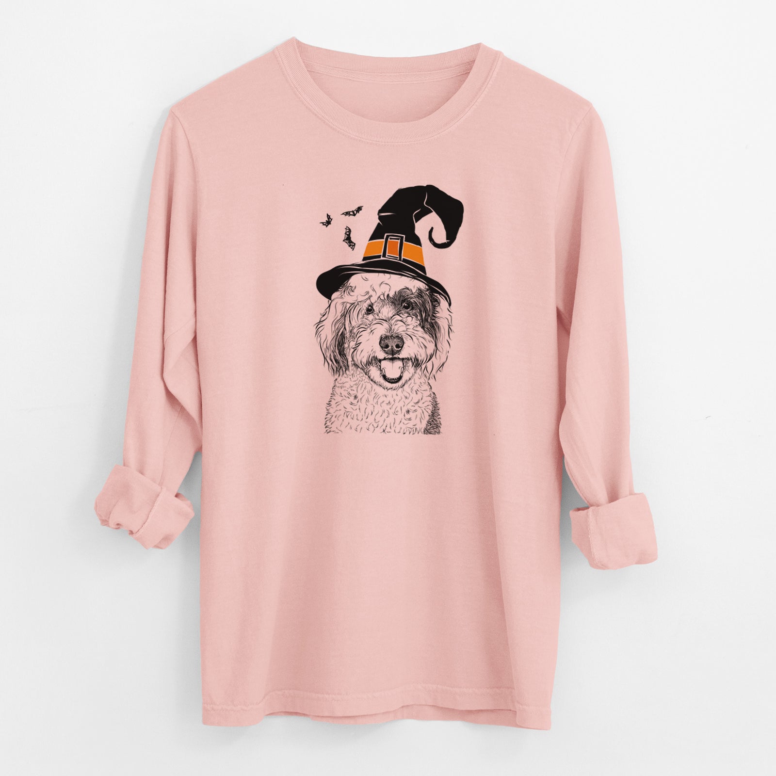 Witch Sherlock the Sheepadoodle - Men's Heavyweight 100% Cotton Long Sleeve