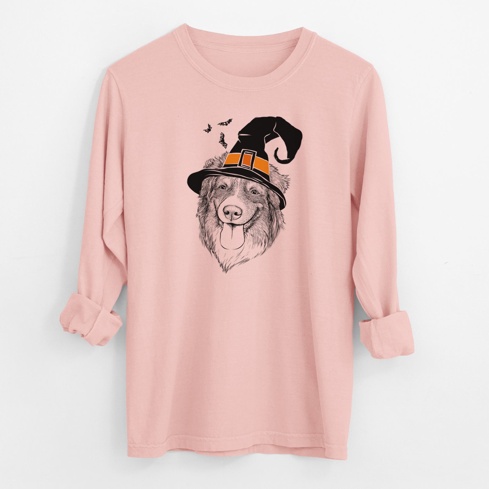 Witch Siena the Australian Shepherd - Men's Heavyweight 100% Cotton Long Sleeve