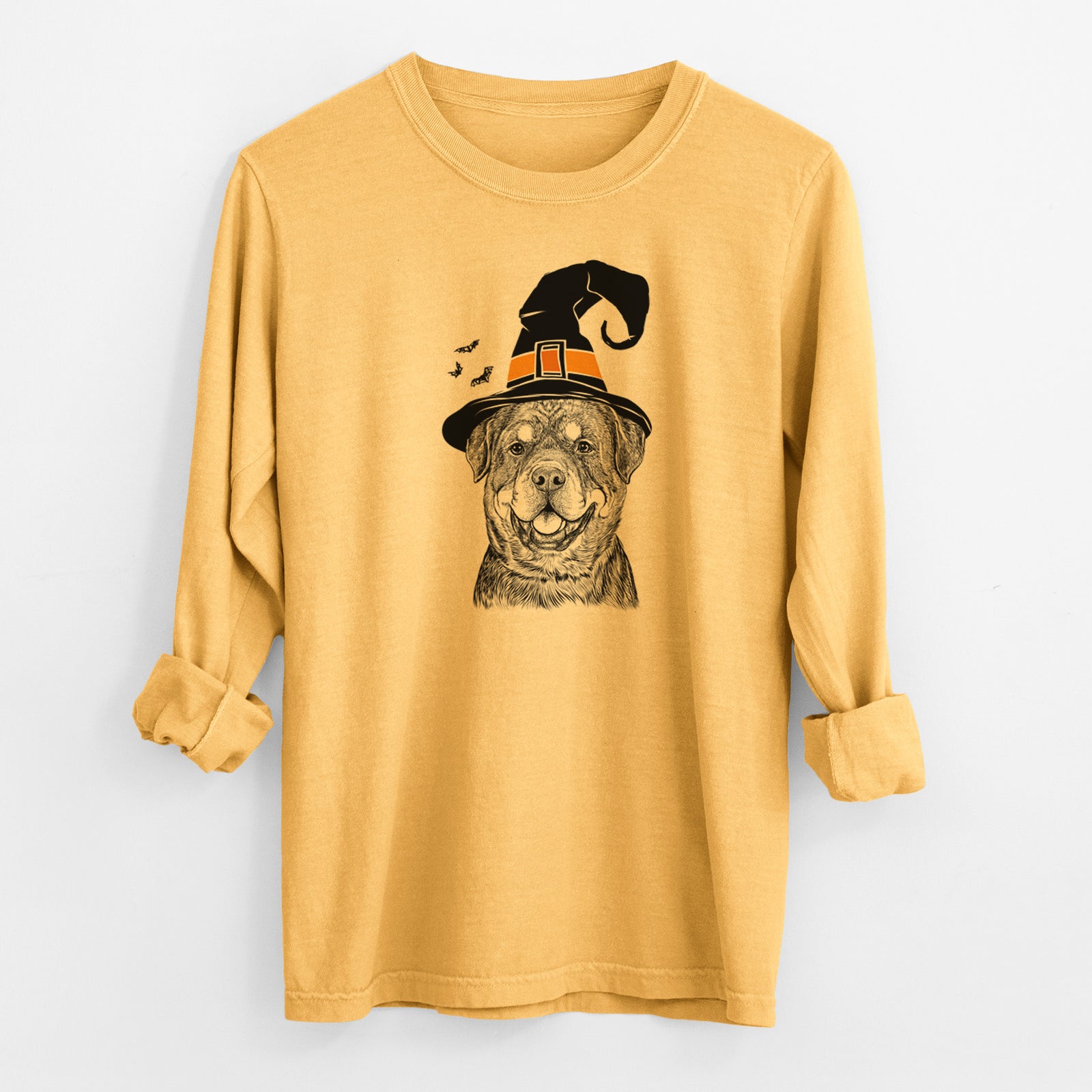 Witch Sig the Rottweiler - Men's Heavyweight 100% Cotton Long Sleeve