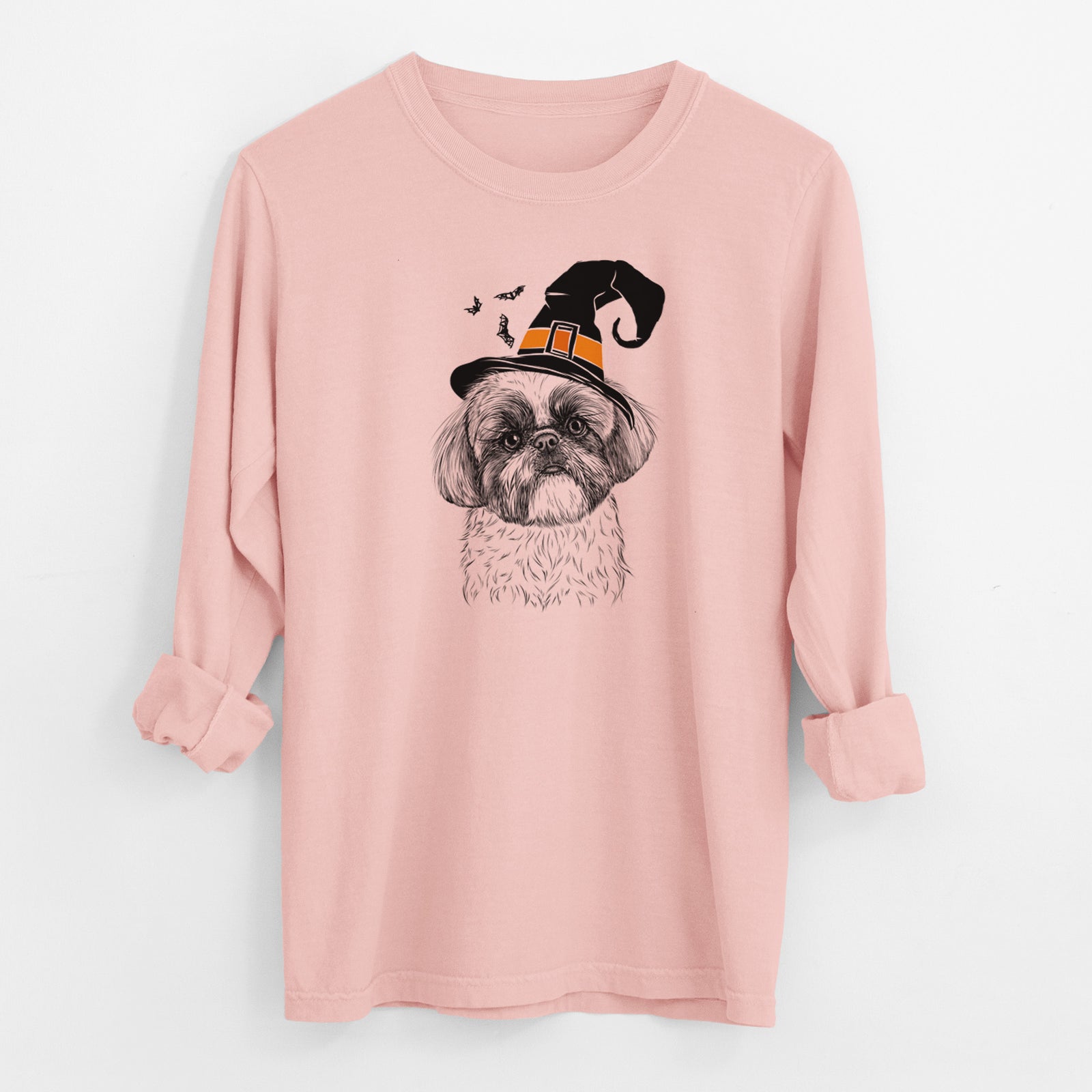 Witch Simon the Shih Tzu - Men's Heavyweight 100% Cotton Long Sleeve