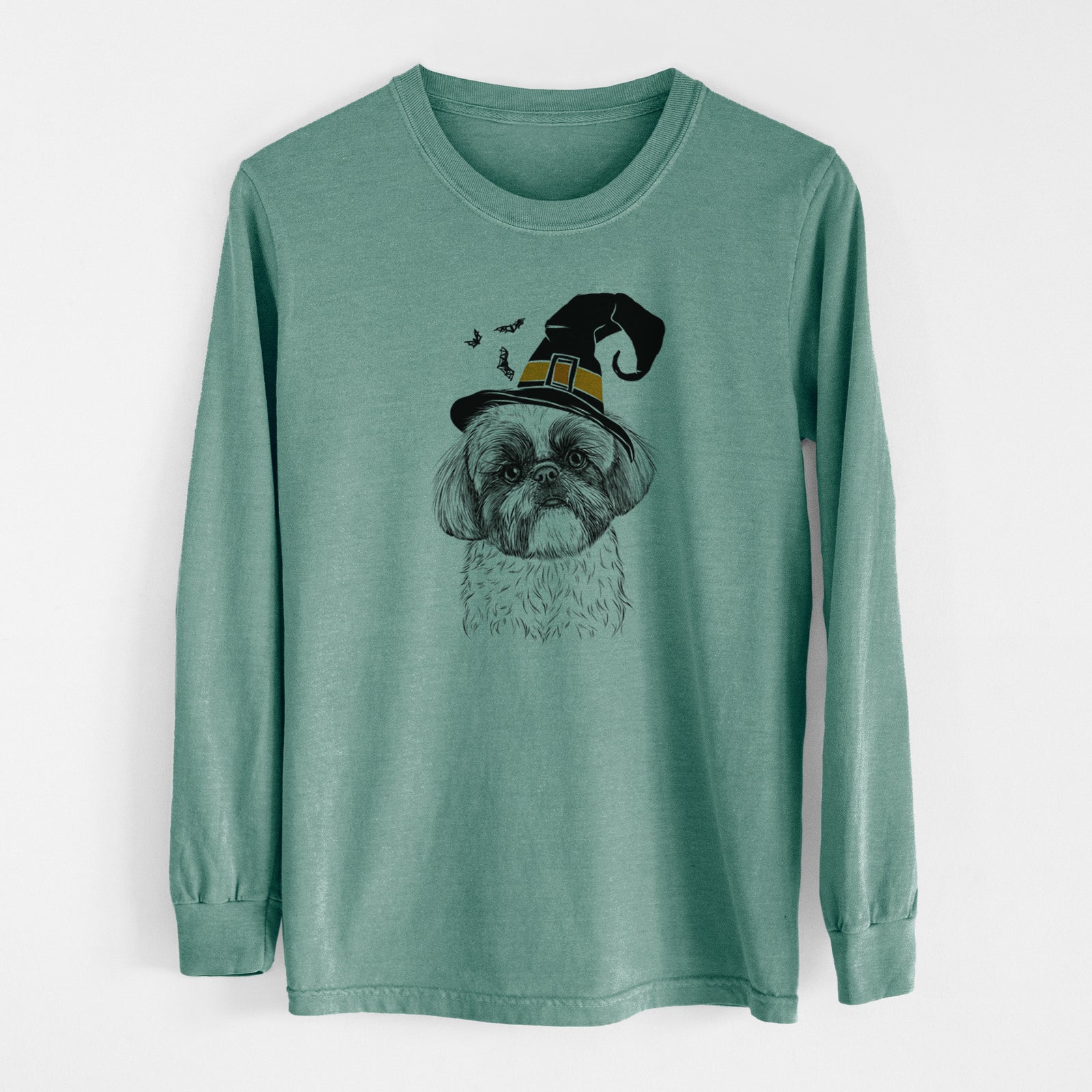 Witch Simon the Shih Tzu - Men's Heavyweight 100% Cotton Long Sleeve