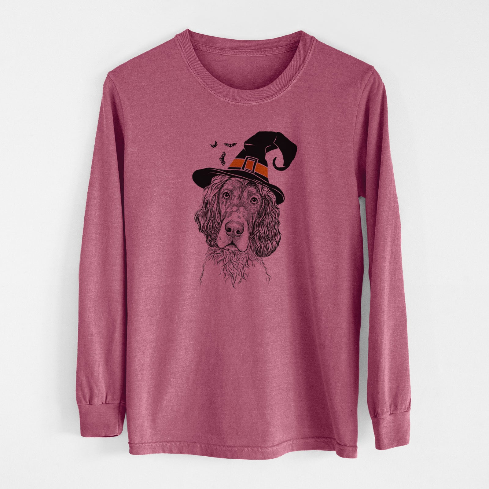 Witch Sir Rexford the Blue Belton English Setter - Men's Heavyweight 100% Cotton Long Sleeve