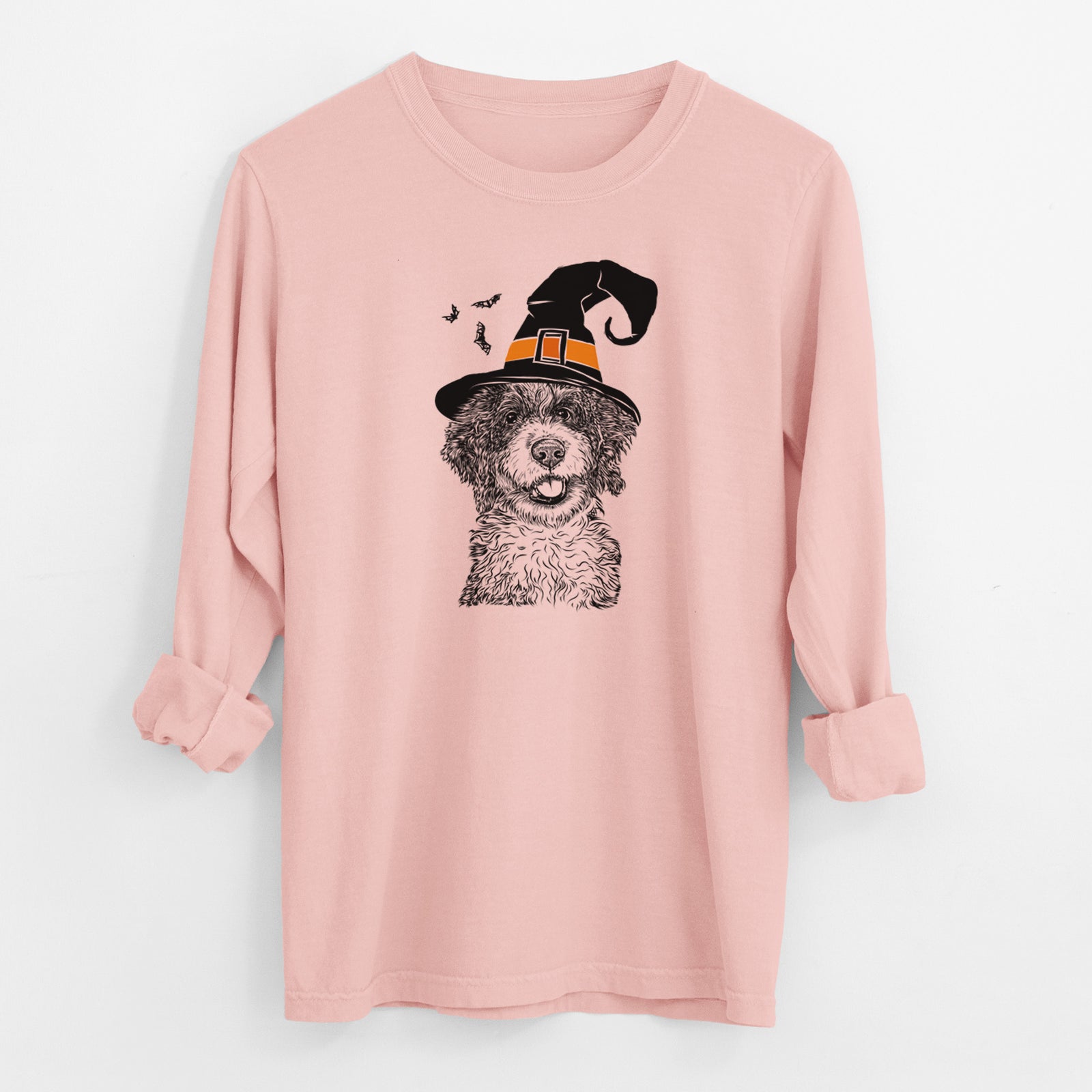 Witch Smoky the Bernedoodle Puppy - Men's Heavyweight 100% Cotton Long Sleeve